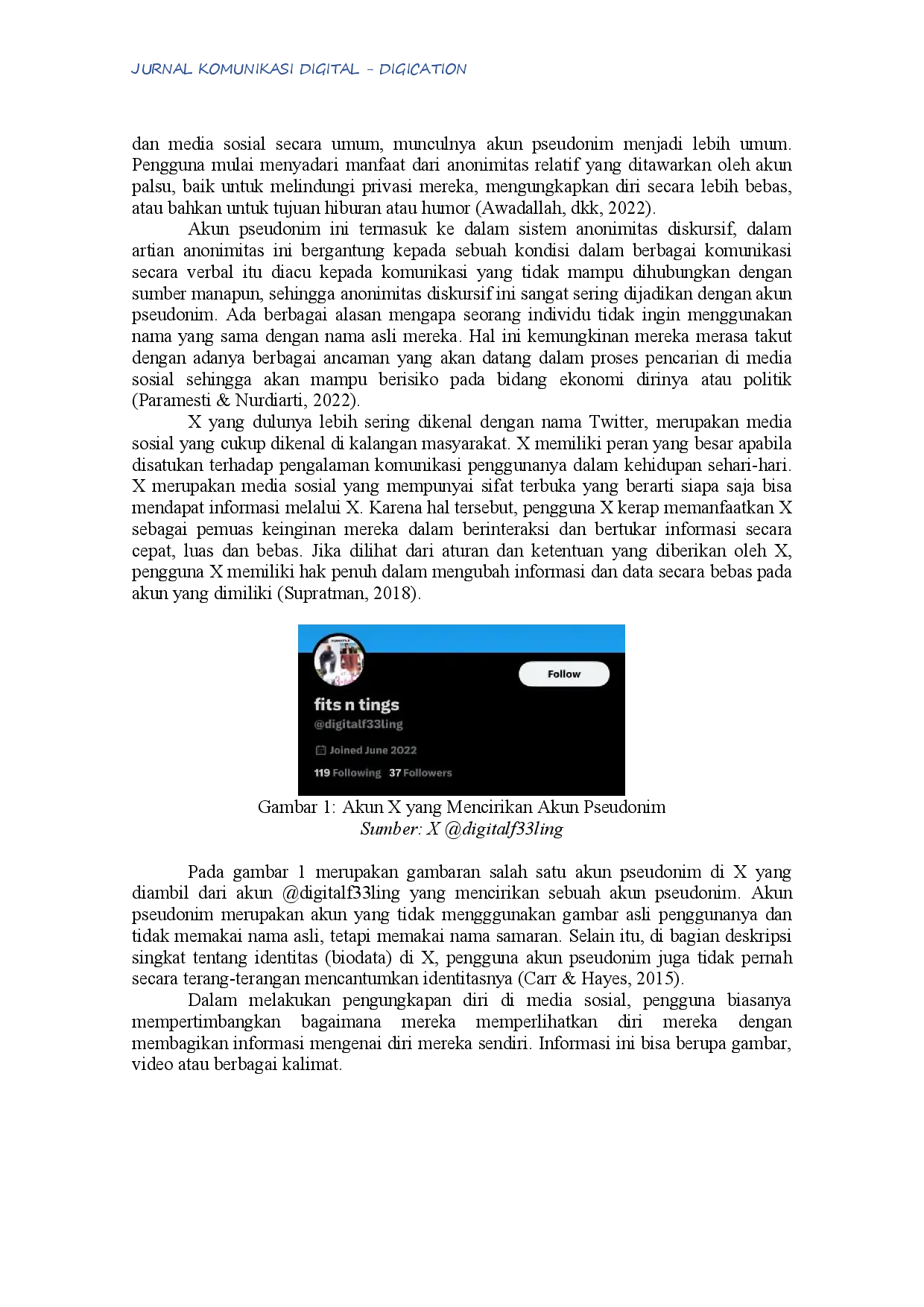 juris Kualitas Hubungan Generasi Z Pengguna Akun Pseudonim Media Sosial X Melalui Pengungkapan Diri