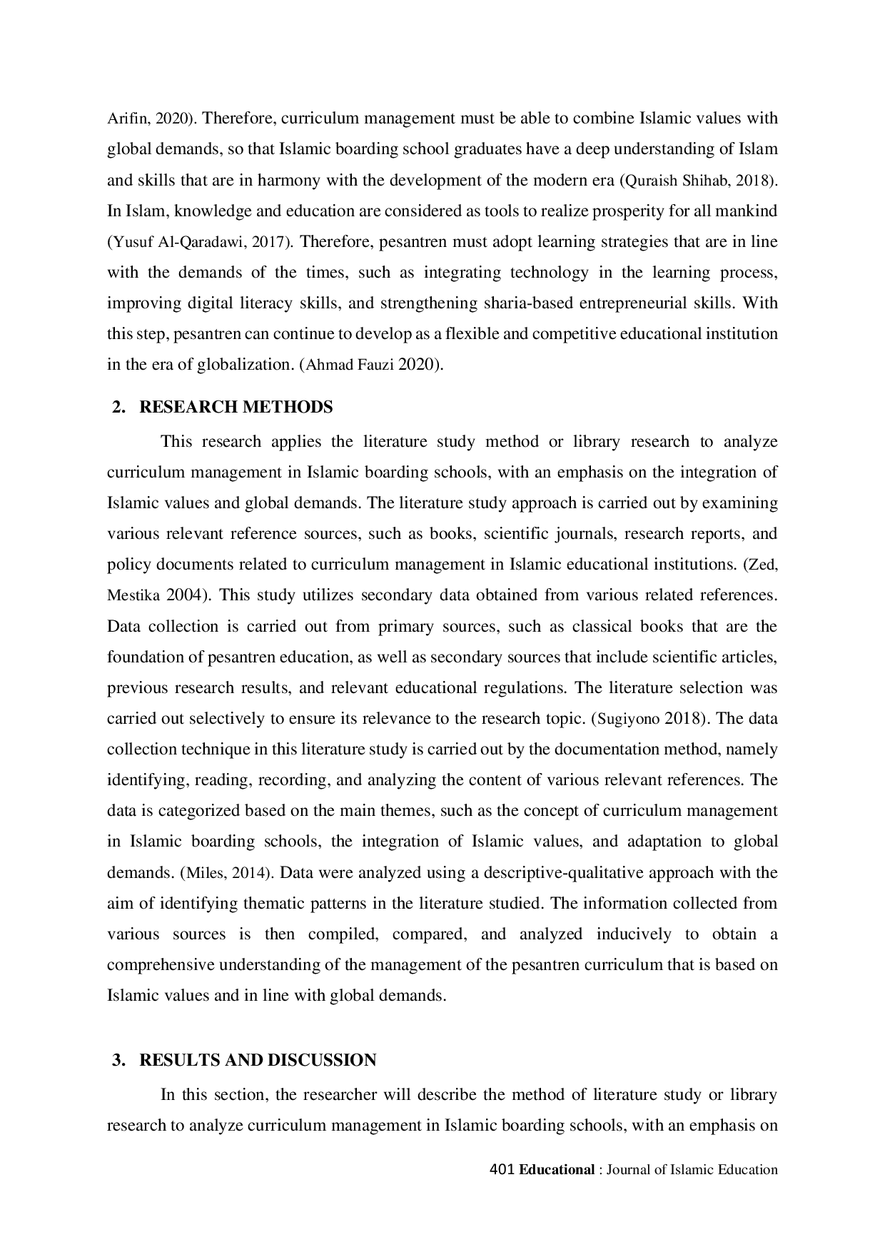 JURIS Curriculum Management in Islamic Boarding Schools Integrating Islamic Values and Global Needs