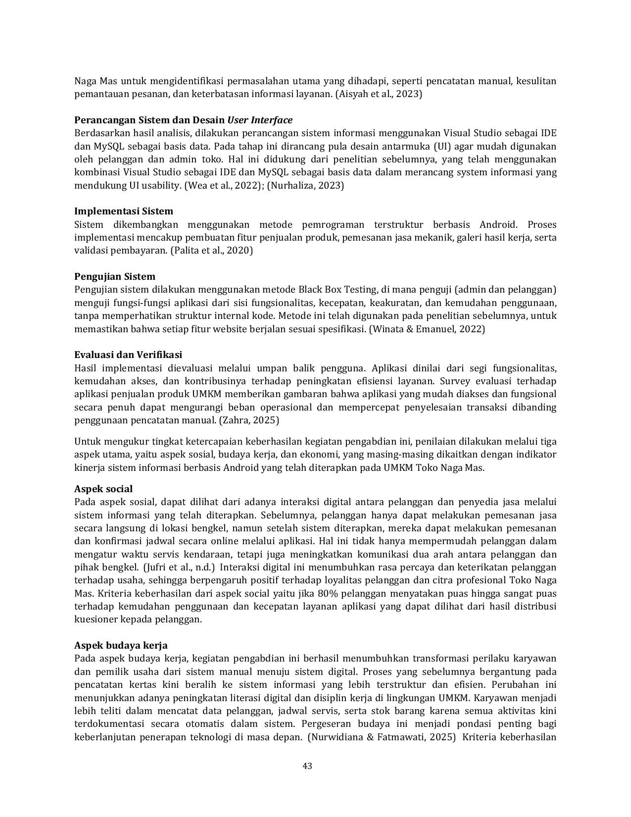 JURIS Implementasi Sistem Informasi Penjualan dan Pemesanan Jasa Mekanik Mobil pada UMKM Toko Naga Mas untuk Meningkatkan Efisiensi Layanan