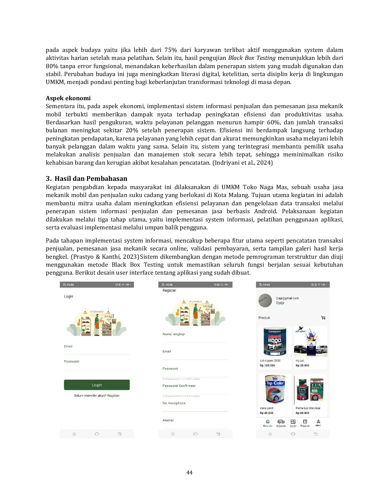 JURIS Implementasi Sistem Informasi Penjualan dan Pemesanan Jasa Mekanik Mobil pada UMKM Toko Naga Mas untuk Meningkatkan Efisiensi Layanan