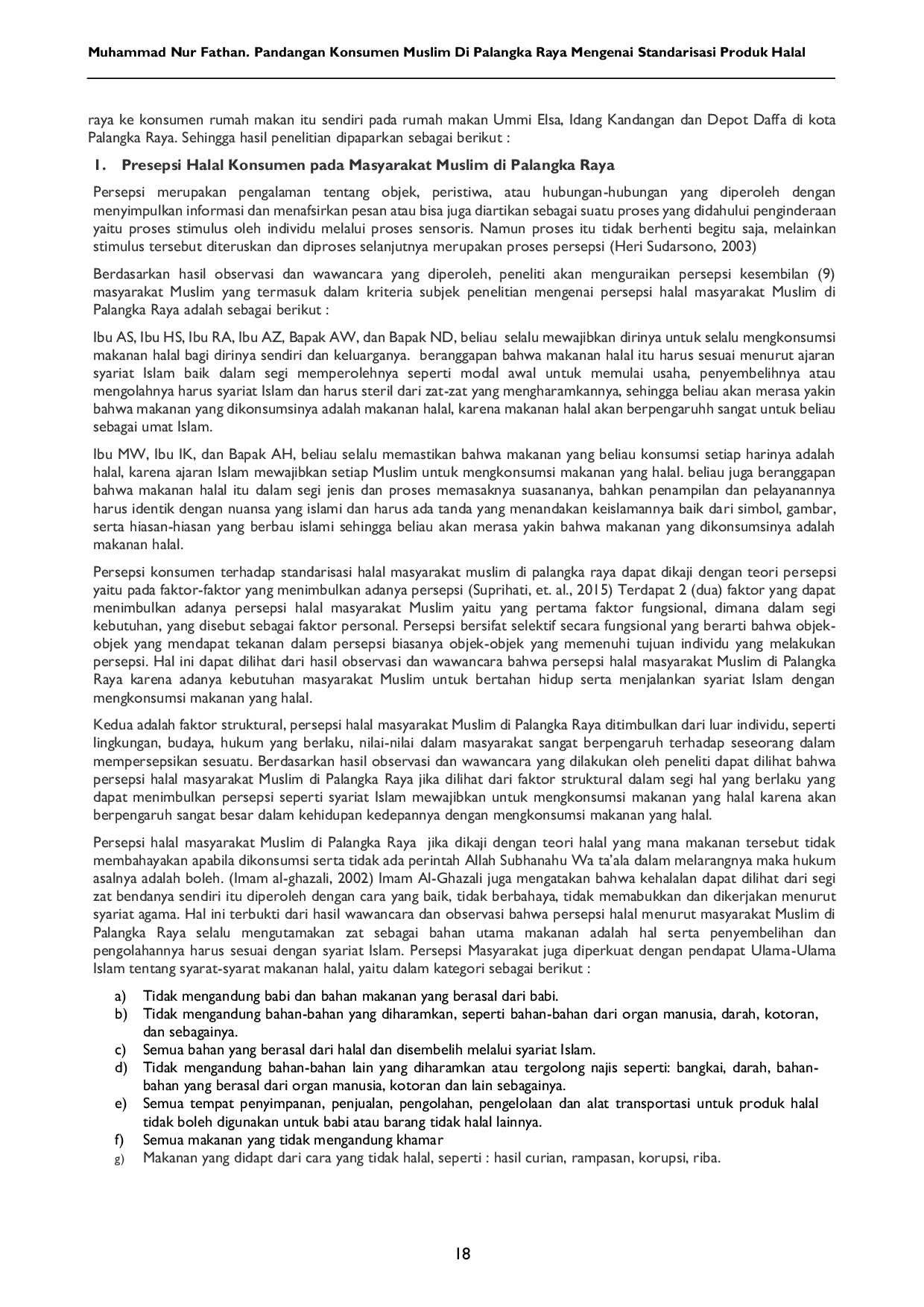 JURIS Pandangan Konsumen Muslim di Palangka Raya Mengenai Standarisasi Produk Halal
