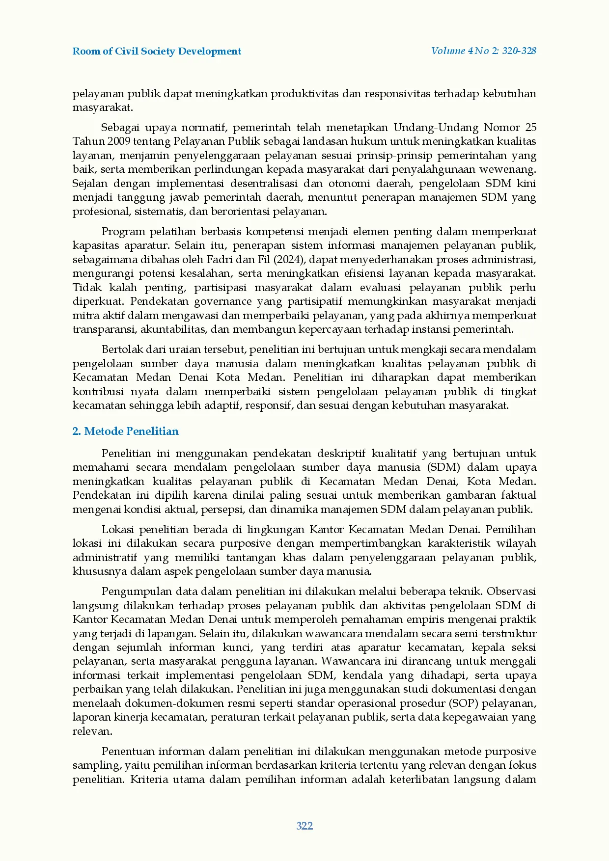 juris Strategi Pengelolaan Sumber Daya Manusia untuk Meningkatkan Kualitas Pelayanan Publik di Kecamatan Medan Denai