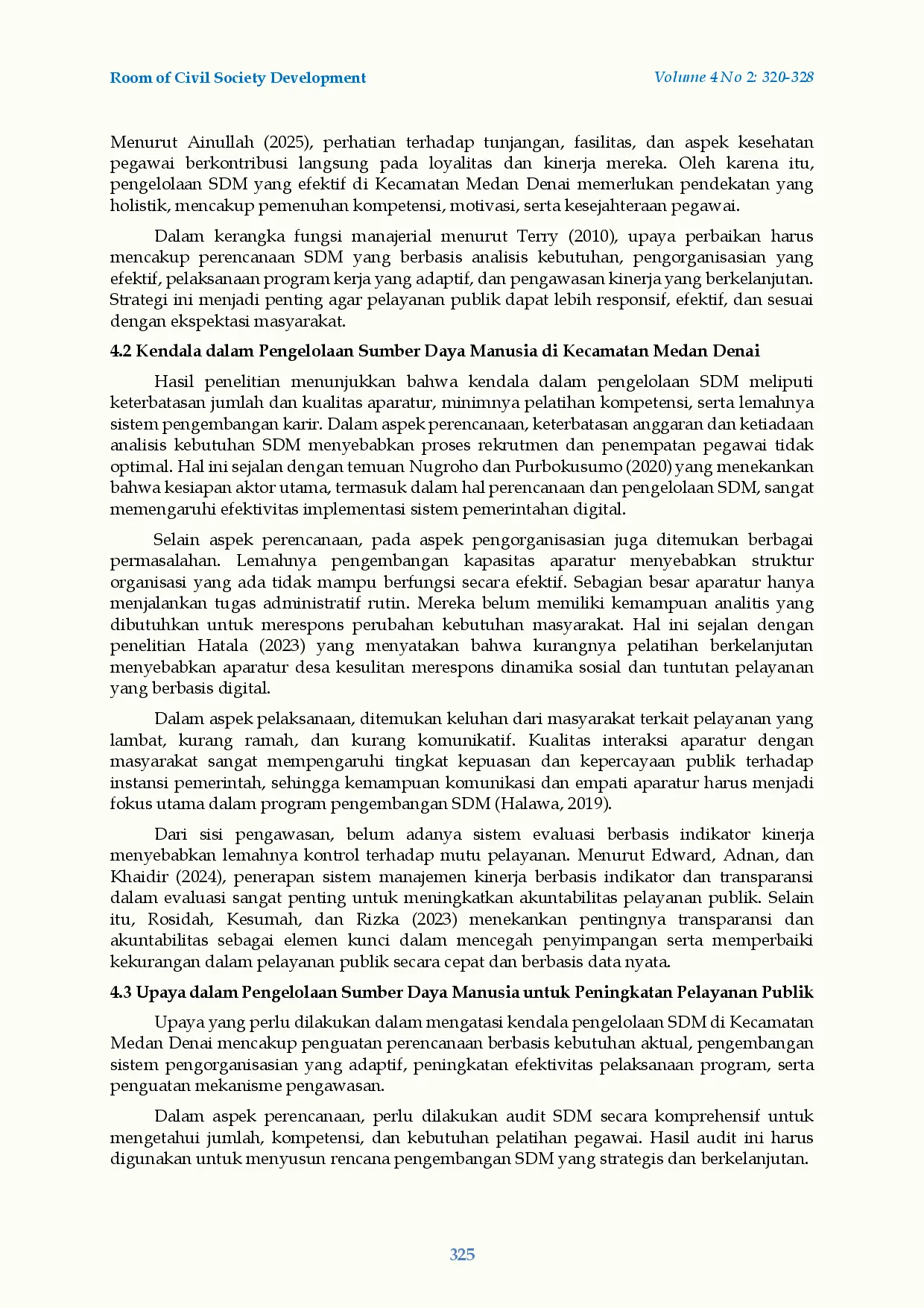 juris Strategi Pengelolaan Sumber Daya Manusia untuk Meningkatkan Kualitas Pelayanan Publik di Kecamatan Medan Denai