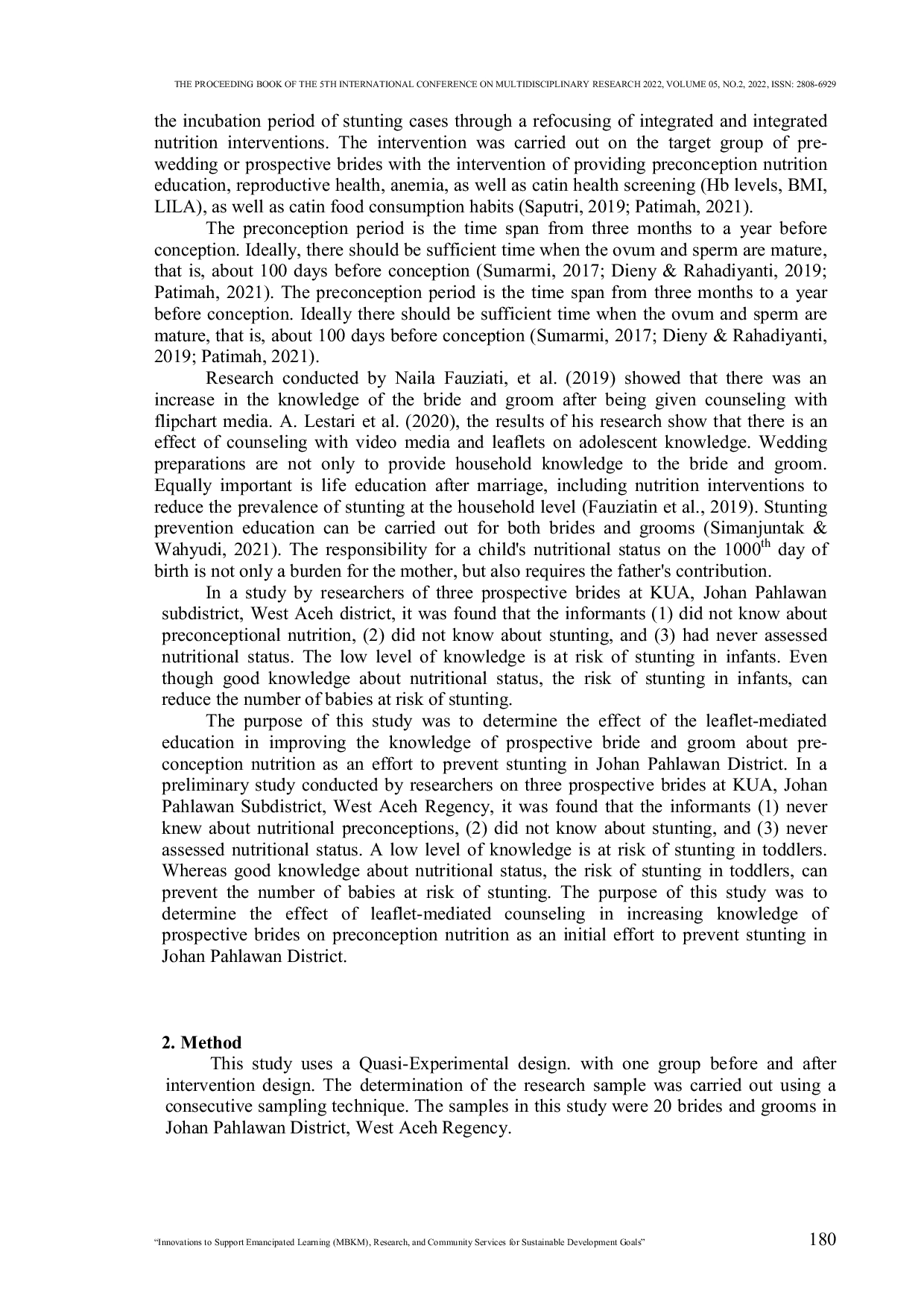 JURIS The Effect of Leaflet as Educational Media on the Pre Conception Nutrition for Prospective Bride and Groom