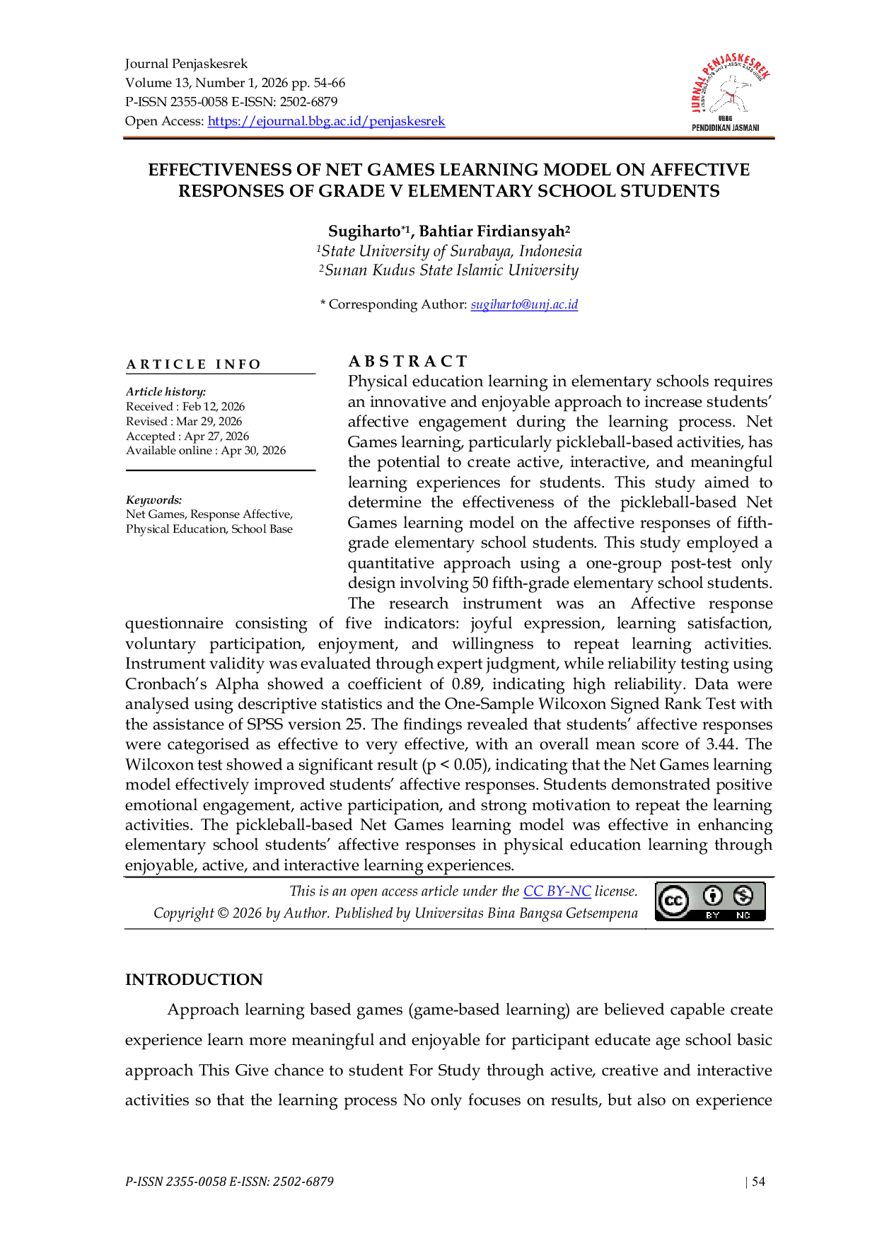 JURIS EFFECTIVENESS OF NET GAMES LEARNING MODEL ON AFFECTIVE RESPONSES OF GRADE V ELEMENTARY SCHOOL STUDENTS