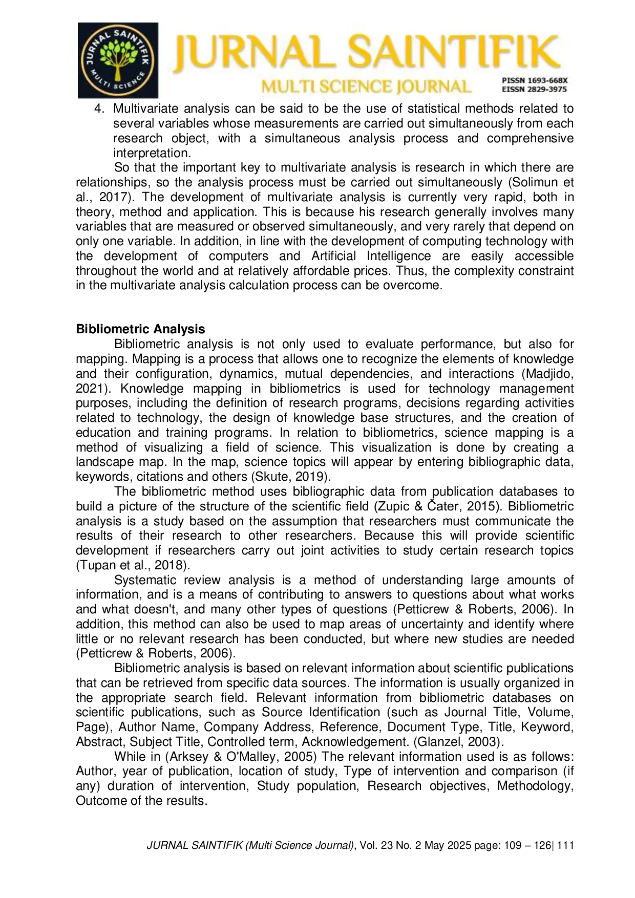 JURIS Systematic Literature Review on Multivariate Analysis Research Trends Methods and Frameworks