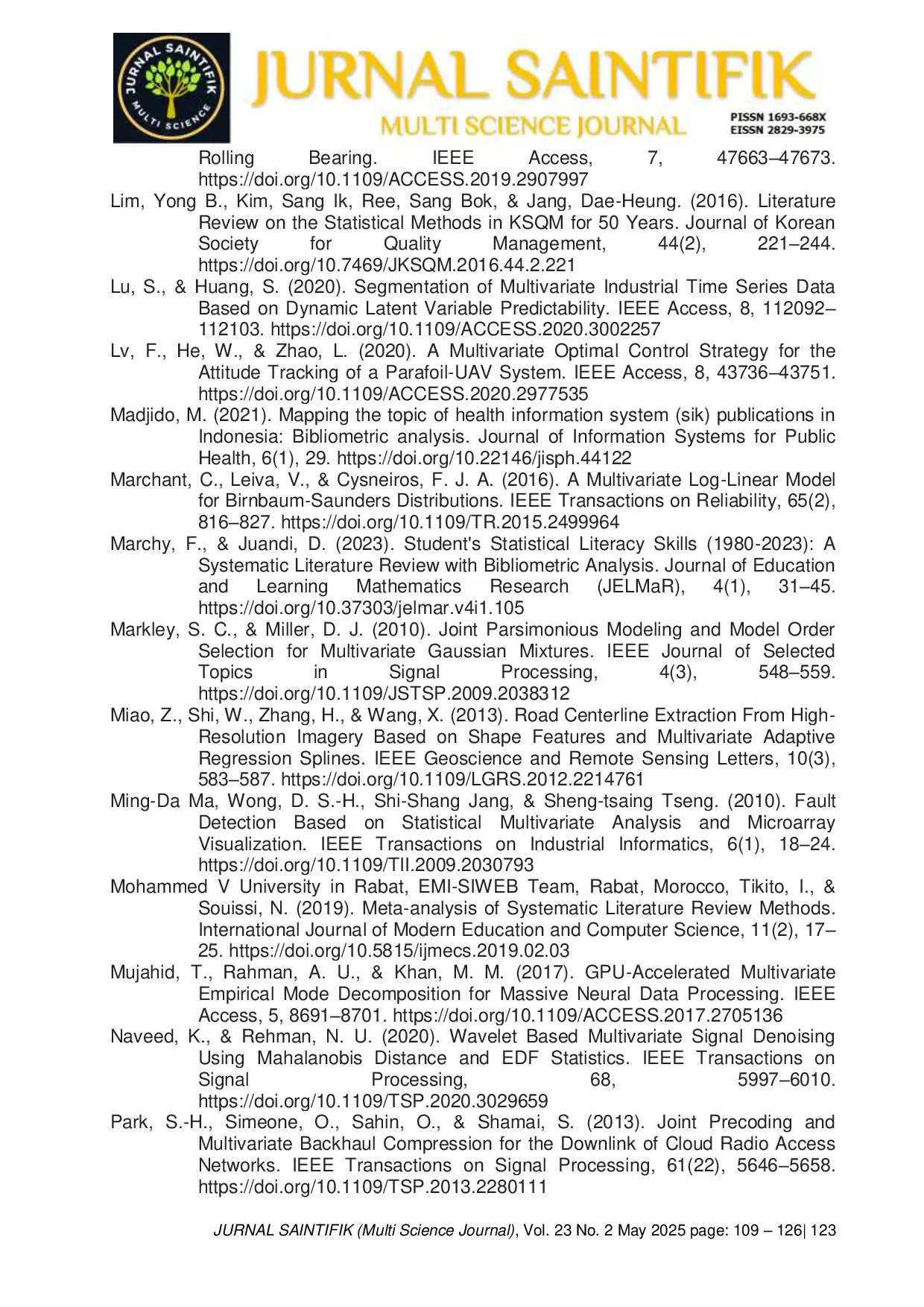 JURIS Systematic Literature Review on Multivariate Analysis Research Trends Methods and Frameworks