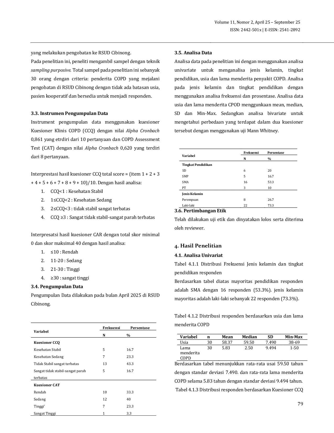 JURIS Perbandingan Clinical COPD Questionnaire dengan COPD Assessment Test Dalam Menilai Tingkat Keparahan COPD