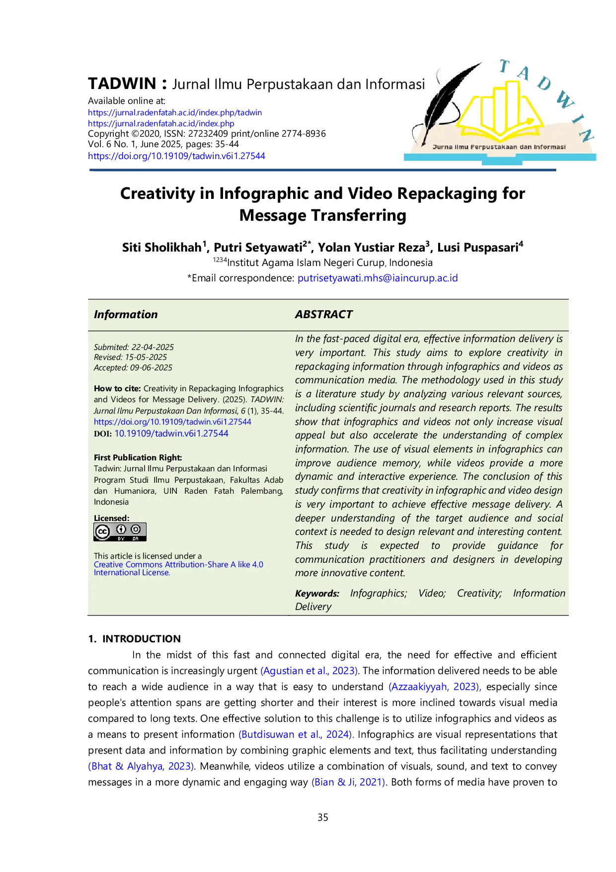 JURIS Creativity in Infographic and Video Repackaging for Message Transferring