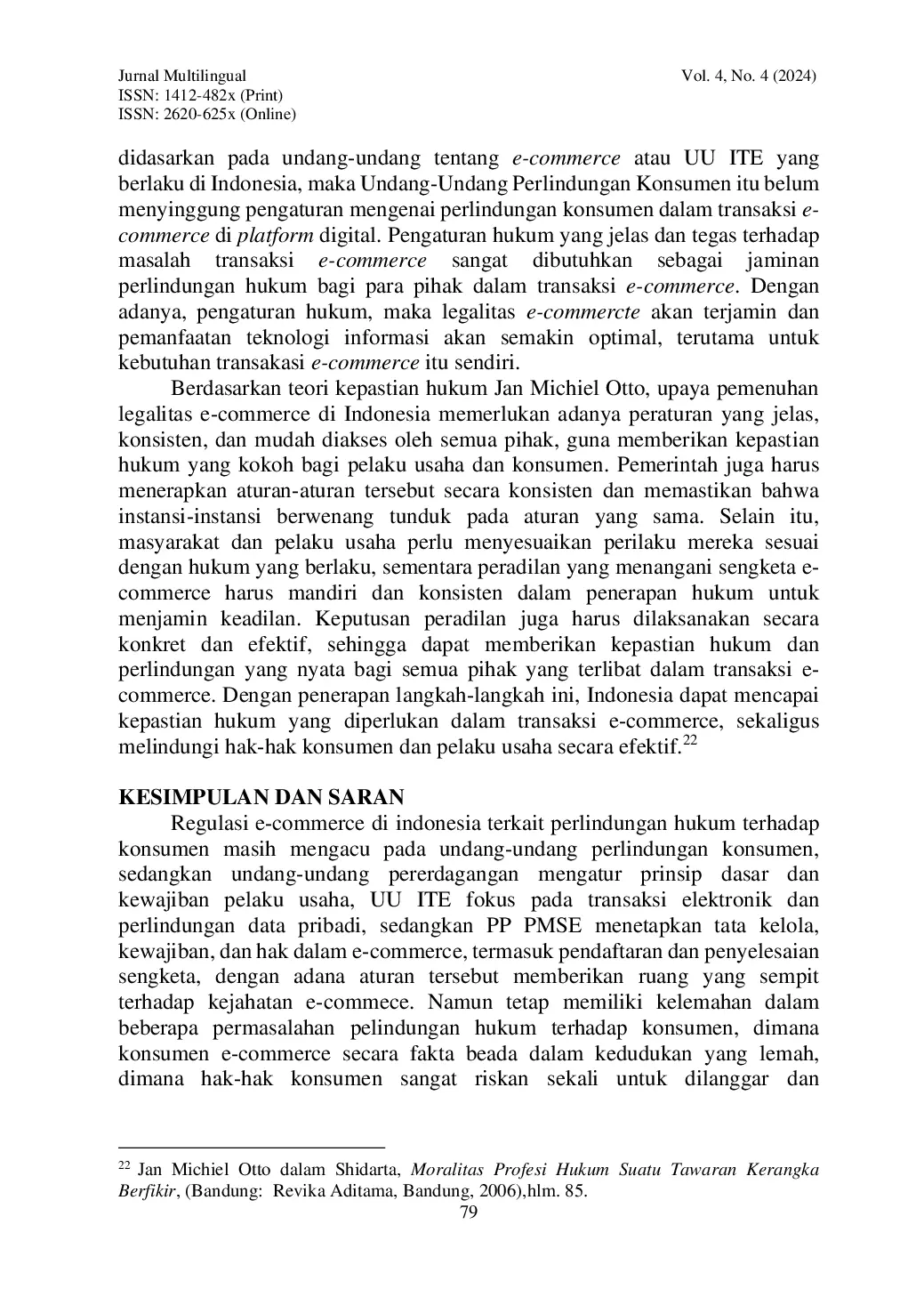 JURIS Regulasi E Commerce Dalam Upaya Mengoptimalkan Perlindungan Terhadap Konsumen Dalam Kegiatan Transaksi Online