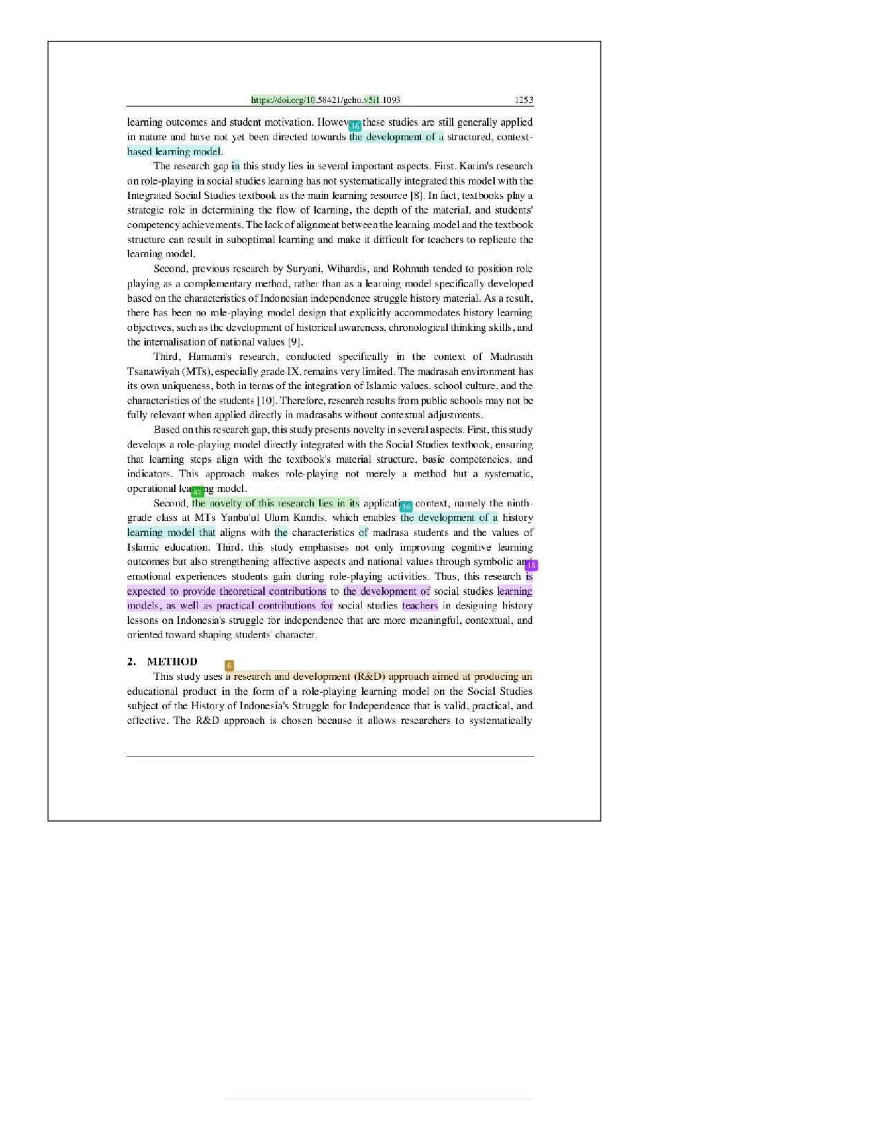 JURIS Development of a Role Playing Model in the Material of Indonesia s Struggle for Independence History