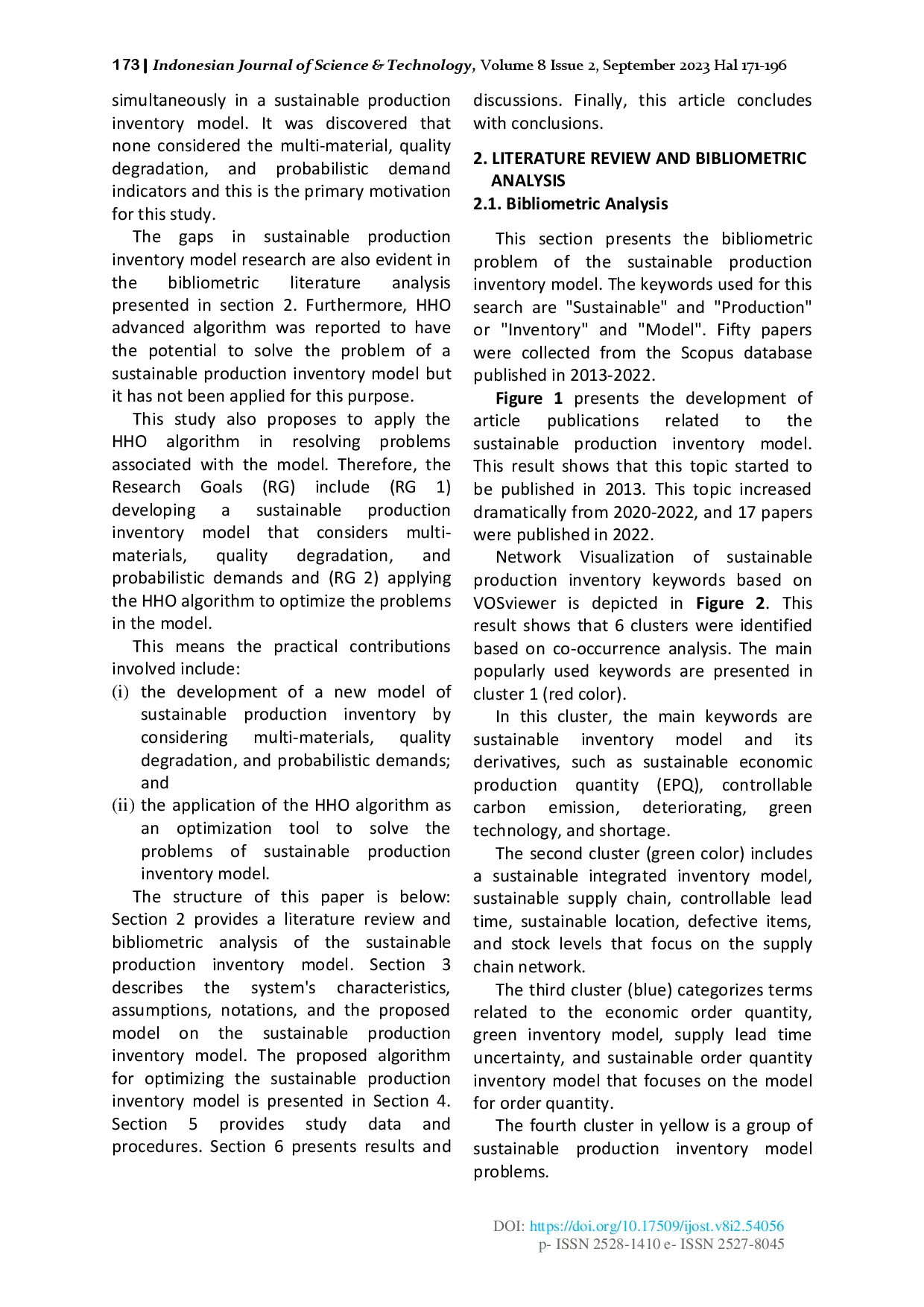 juris Sustainable Production Inventory Model with Multi Material Quality Degradation and Probabilistic Demand From Bibliometric Analysis to A Robust Model