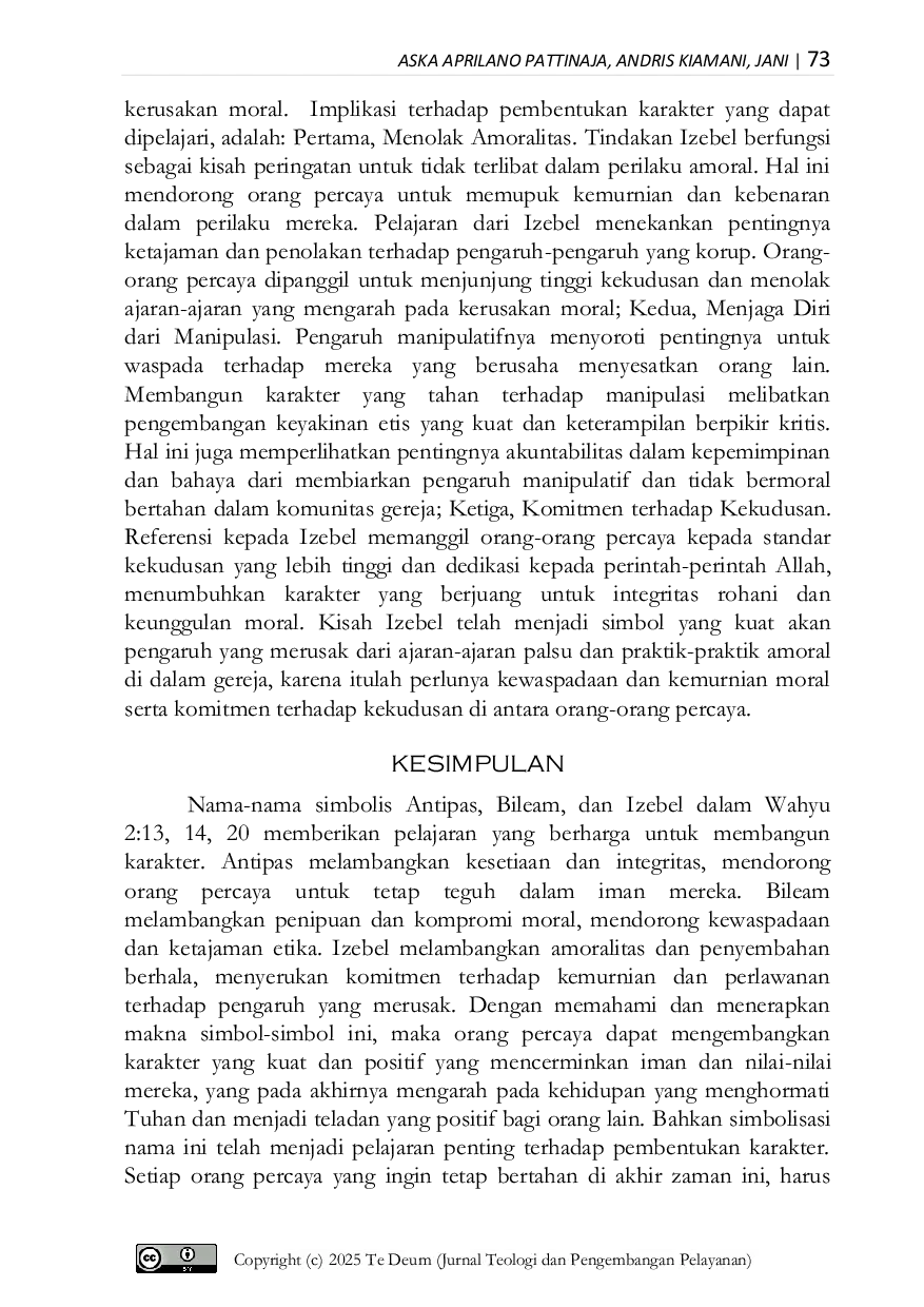 JURIS Makna Nama Antipas Bileam dan Izebel serta Implikasinya terhadap Pembentukan Karakter