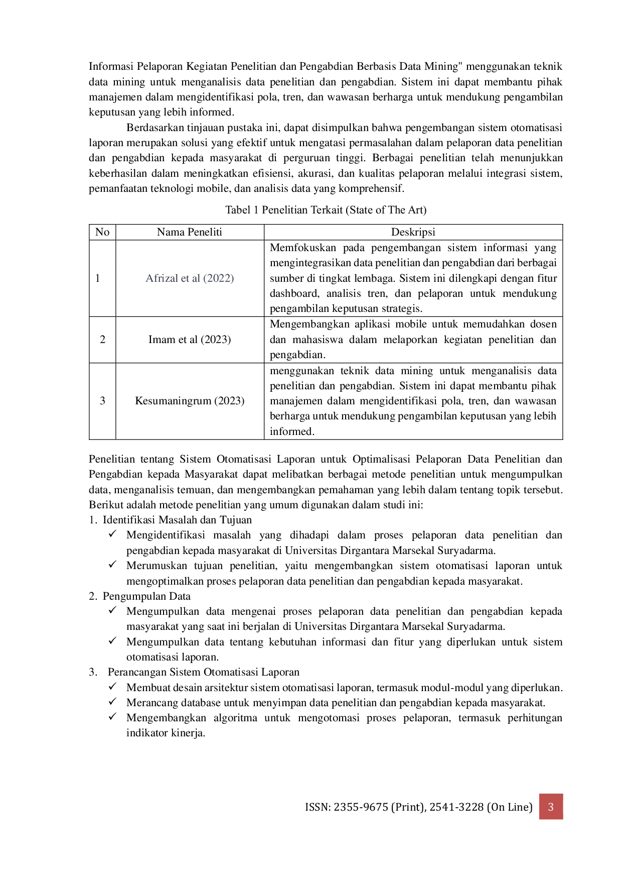JURIS Sistem Otomatisasi Laporan untuk Optimalisasi Pelaporan Data Penelitian dan Pengabdian kepada Masyarakat di Universitas Dirgantara Marsekal Suryadarma