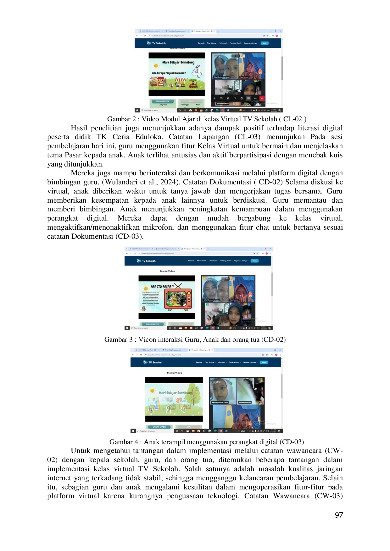 juris Implementasi Kelas Virtual TV Sekolah Sebagai Media Pembelajaran Berbasis IT Pada TK Ceria Eduloka