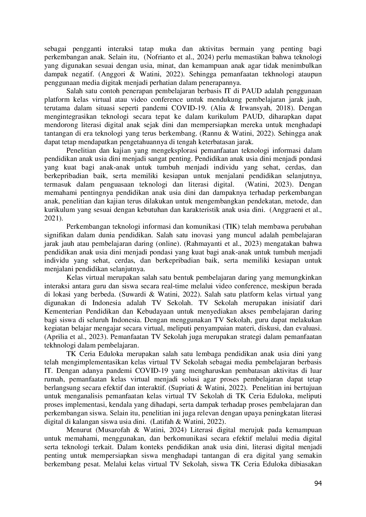 juris Implementasi Kelas Virtual TV Sekolah Sebagai Media Pembelajaran Berbasis IT Pada TK Ceria Eduloka