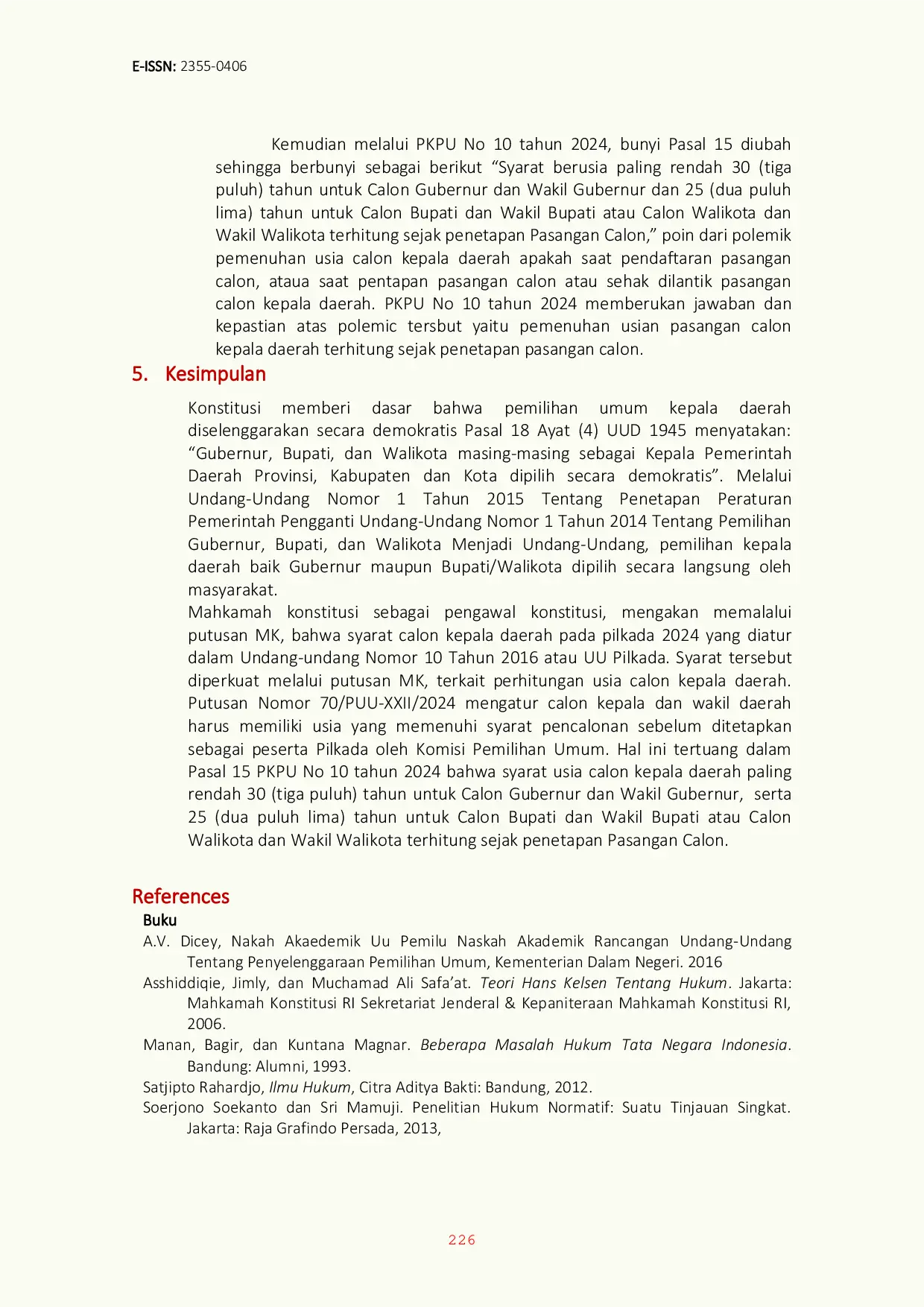 JURIS Analisis Putusan MA dan Putusan MK tentang Persyaratan Calon Kepala Daerah dalam Pilkada 2024