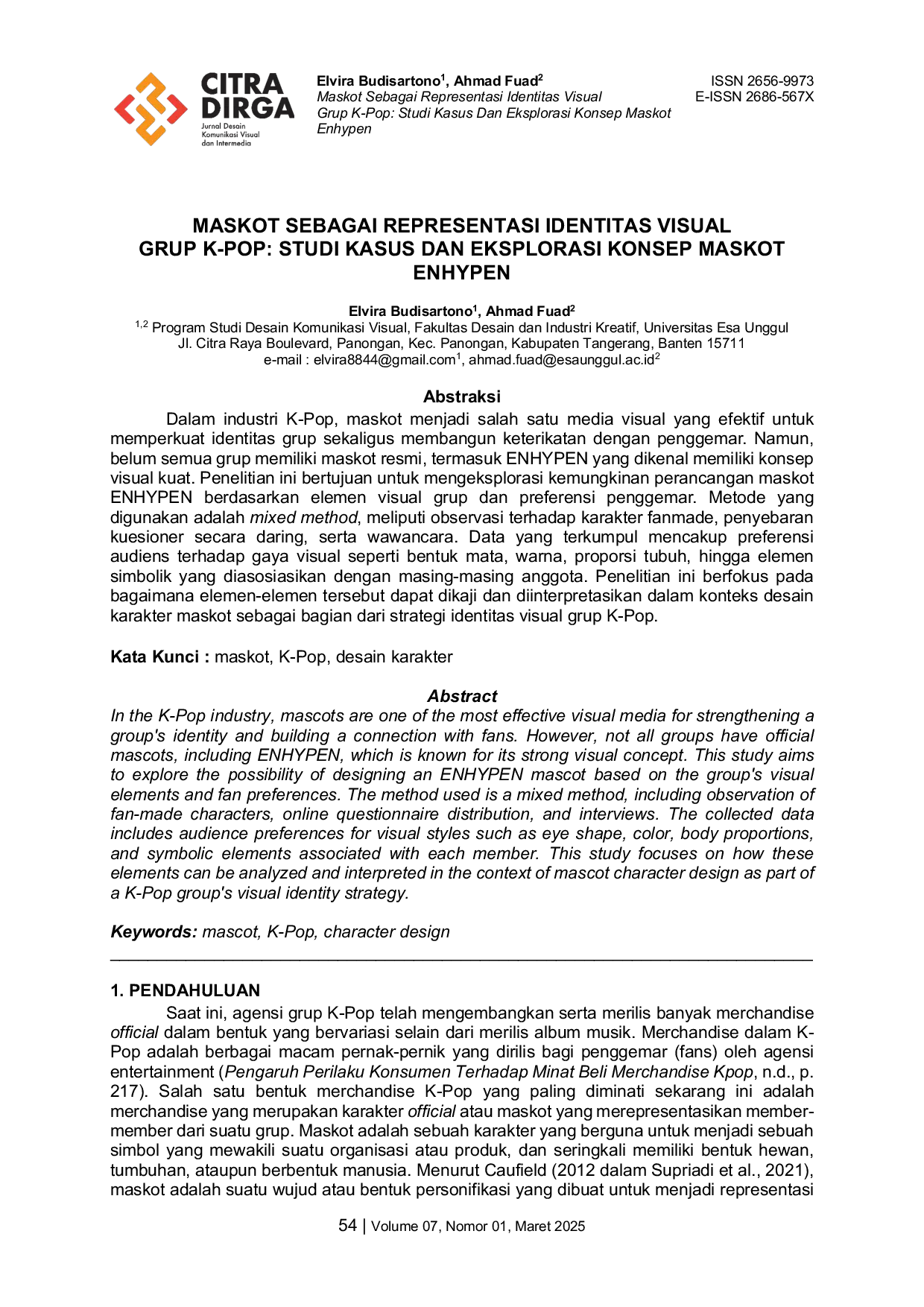 JURIS Maskot Sebagai Representasi Identitas Visual Grup K Pop Studi Kasus dan Eksplorasi Konsep Maskot Enhypen