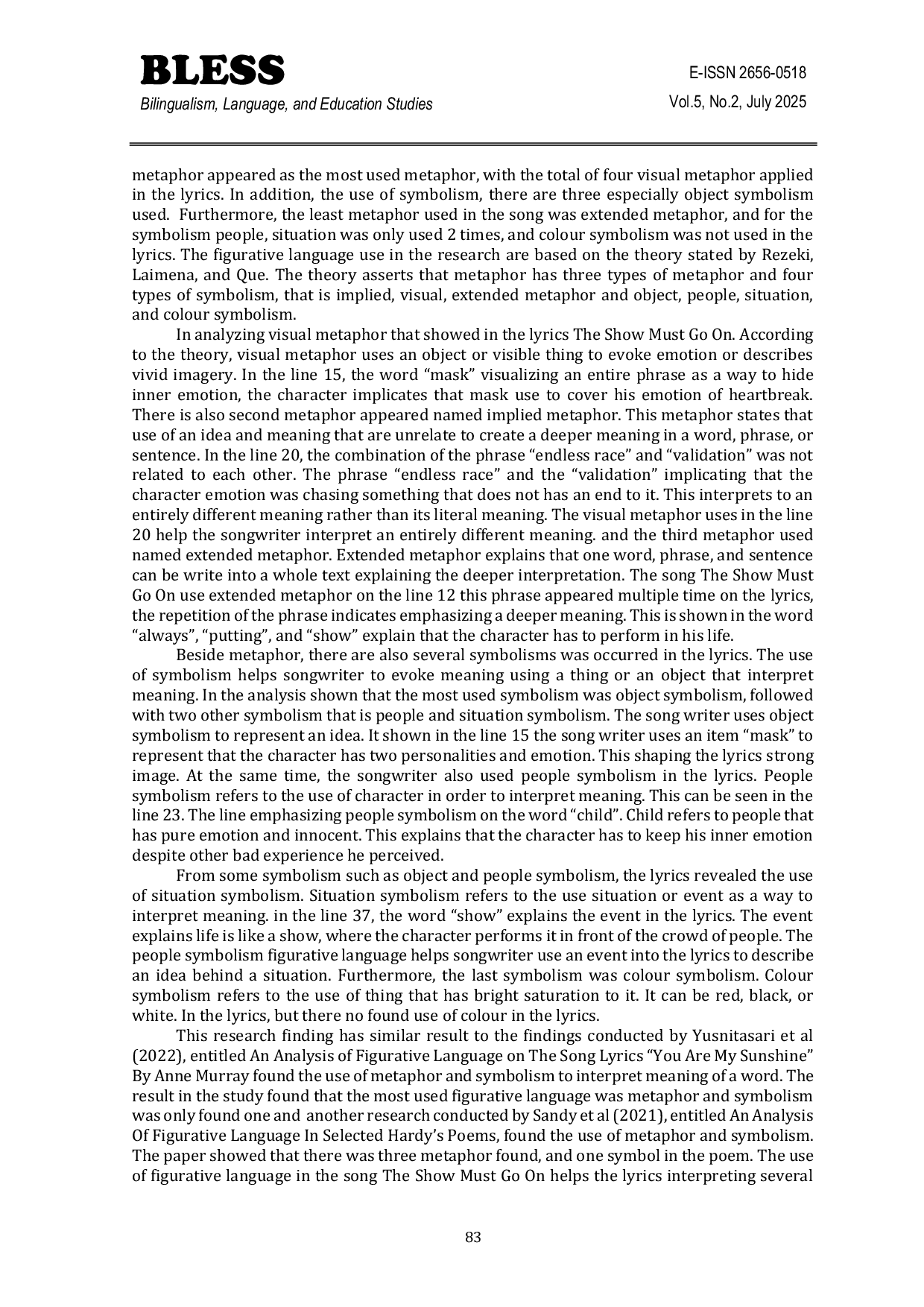 JURIS The Heartbreak s Poetics Metaphor and Symbolism in Bruno Major s the Show Must Go On