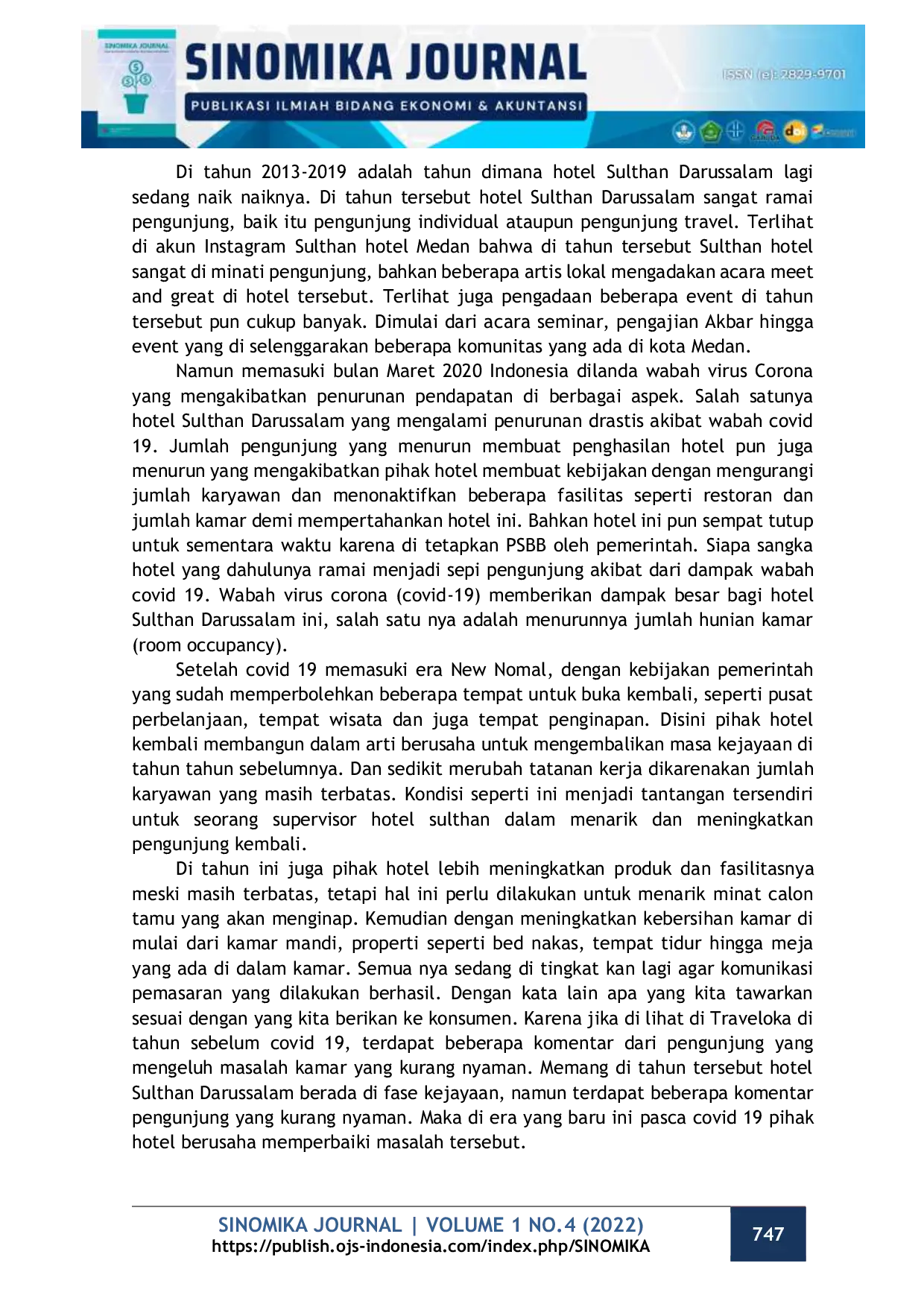 JURIS Strategi Komunikasi Pemasaran Dalam Upaya Meningkatkan Jumlah Room Occuppancy Di Hotel Sulthan Darussalam Pasca Pandemi Covid 19