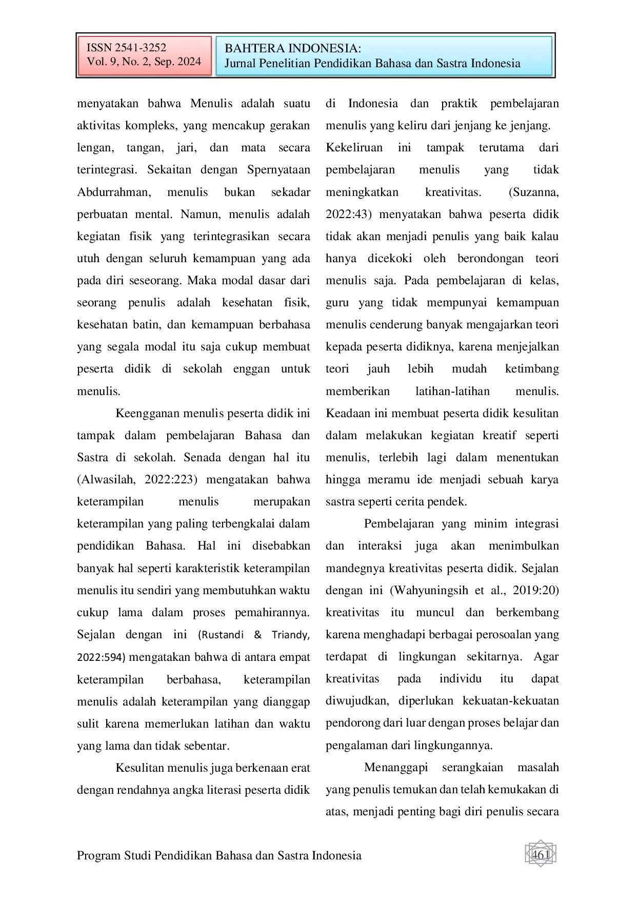 JURIS Pembelajaran Menulis Cerpen Berorientasi Pada Pengembangan Kreativitas Peserta Didik Menggunakan Model Radec Di Kelas Xi