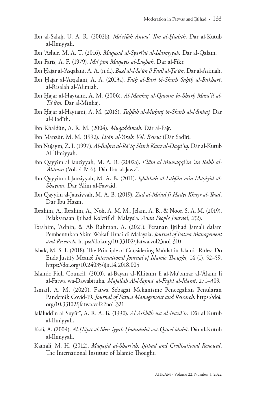 juris Moderation in Fatwas and Ijtihad An Analysis of Fatwas Issued by the MKI Malaysia Concerning the Covid 19 Pandemic