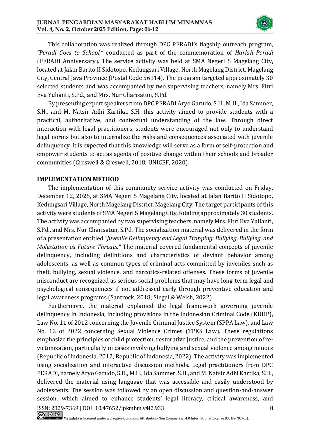 JURIS Sosialisasi Hukum Kenakalan Remaja dan Jerat Hukum Sajam Bullying Hingga Pencabulan