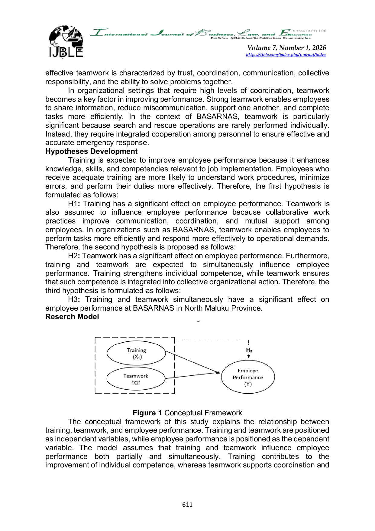 JURIS The Effect of Training and Teamwork on Employee Performance at BASARNAS in North Maluku Province