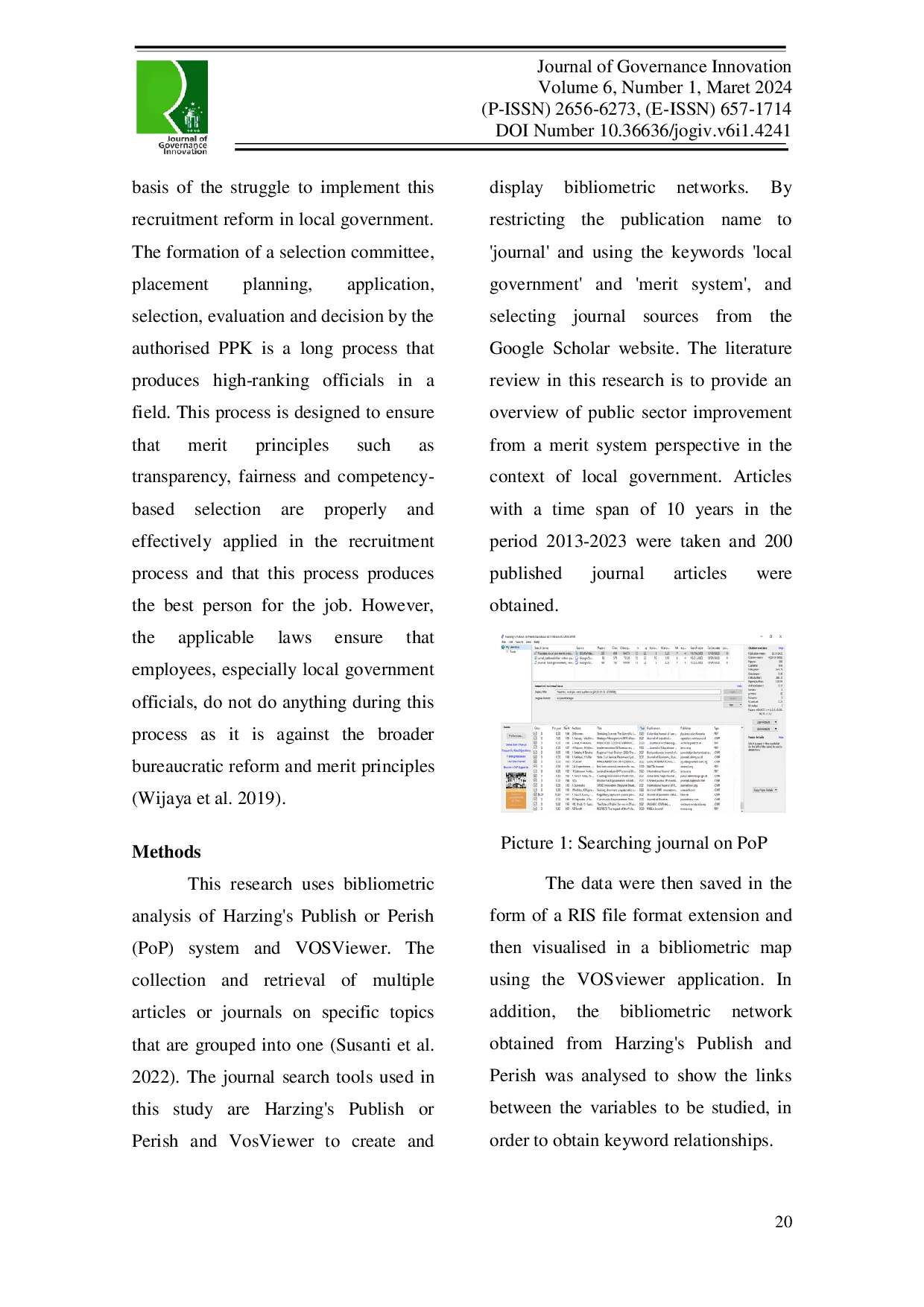 JURIS Systematic Literature Review Political Patronage Versus Merit System on Local Government Analysis VOSViewer