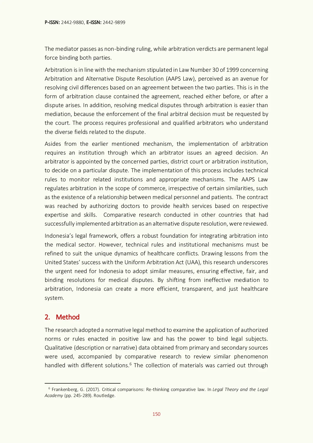 JURIS Resolving Medical Disputes Lessons from U S Arbitration for Indonesia s Legal Framework