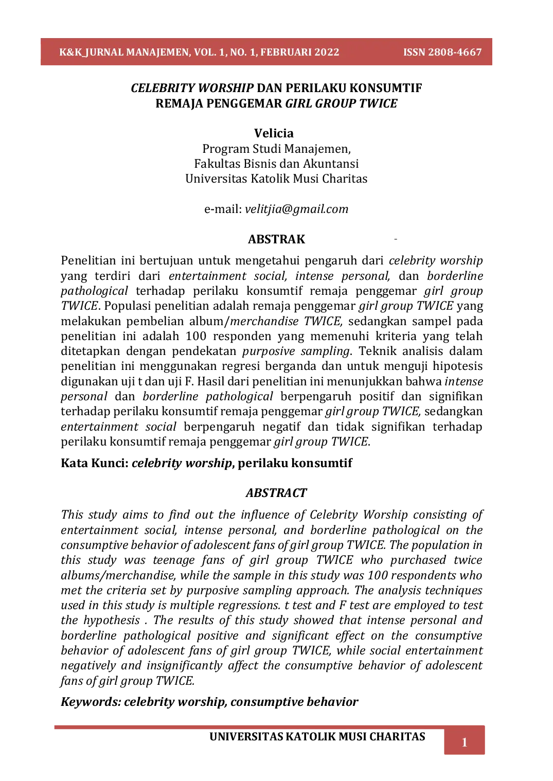 JURIS Celebrity Worship Dan Perilaku Konsumtif Remaja Penggemar Girl Group Twice