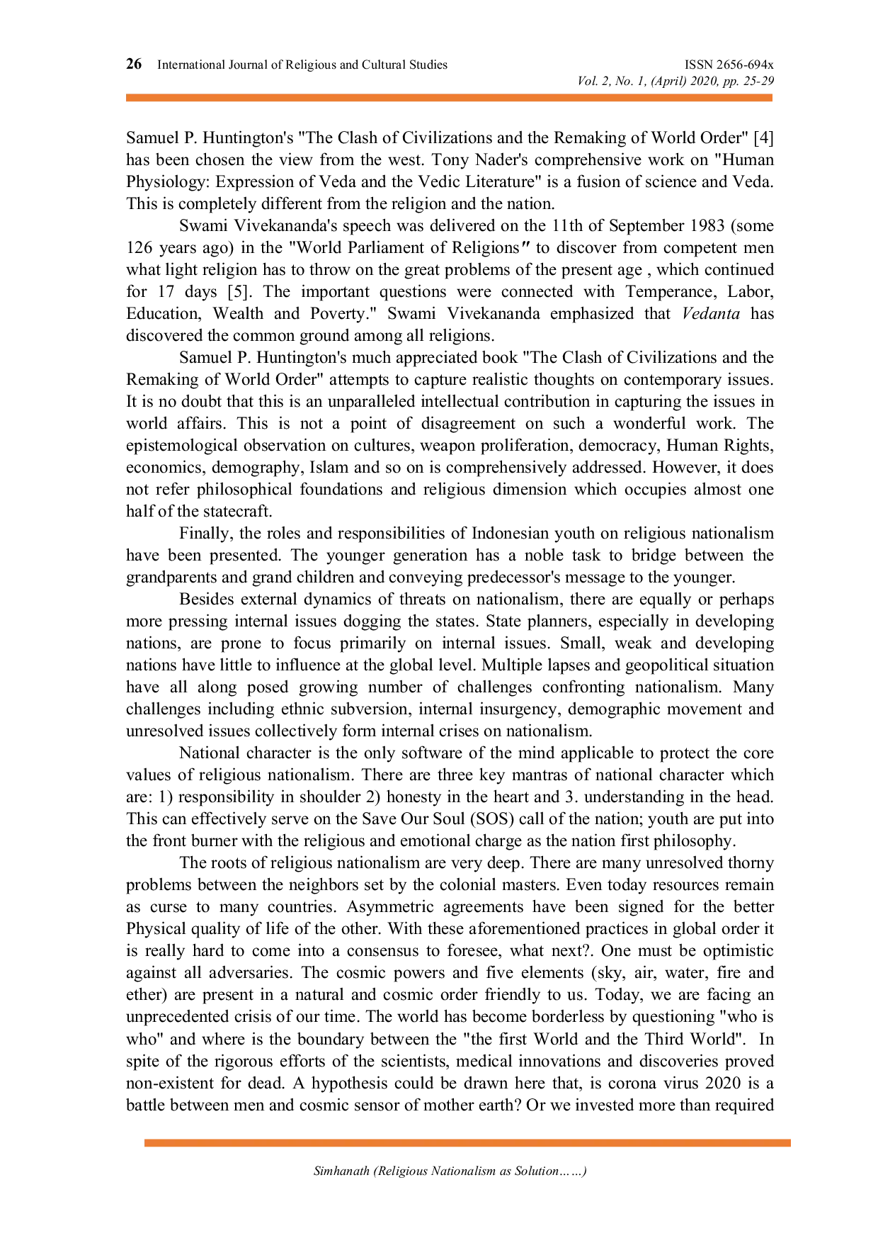 JURIS Religious Nationalism as Solution in the Chaotic Social Economics and the Business Reality