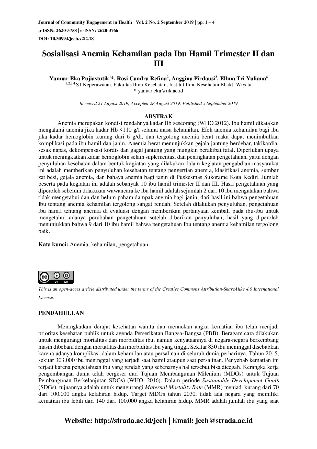 JURIS Sosialisasi Anemia Kehamilan pada Ibu Hamil Trimester II dan III