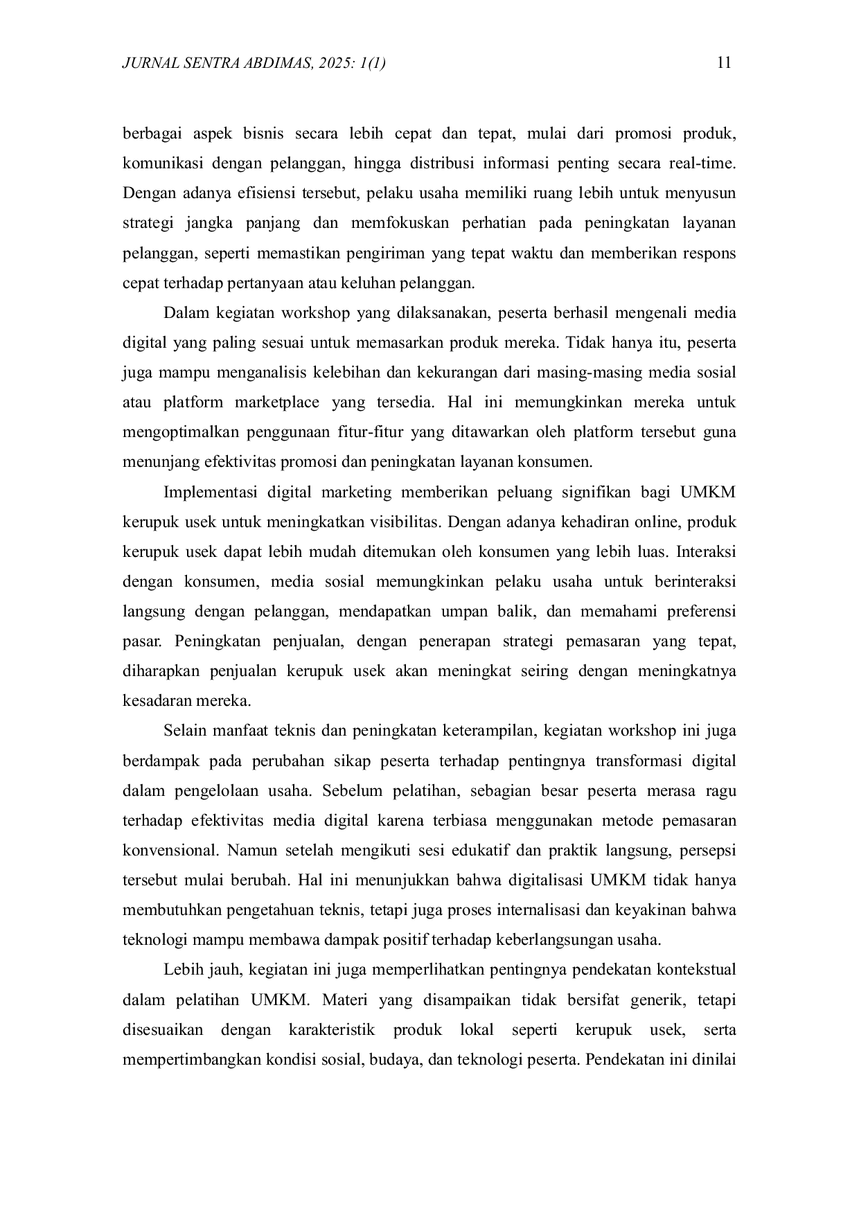 JURIS Workshop Digital Marketing Kerupuk Usek di Desa Lumeneng Kecamatan Paninggaran Kabupaten Pekalongan