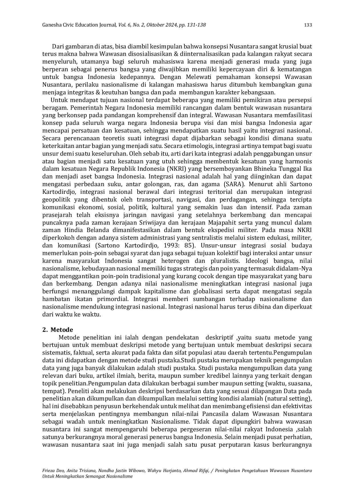 JURIS Peningkatan Pengetahuan Wawasan Nusantara Untuk Meningkatkan Semangat Nasionalisme