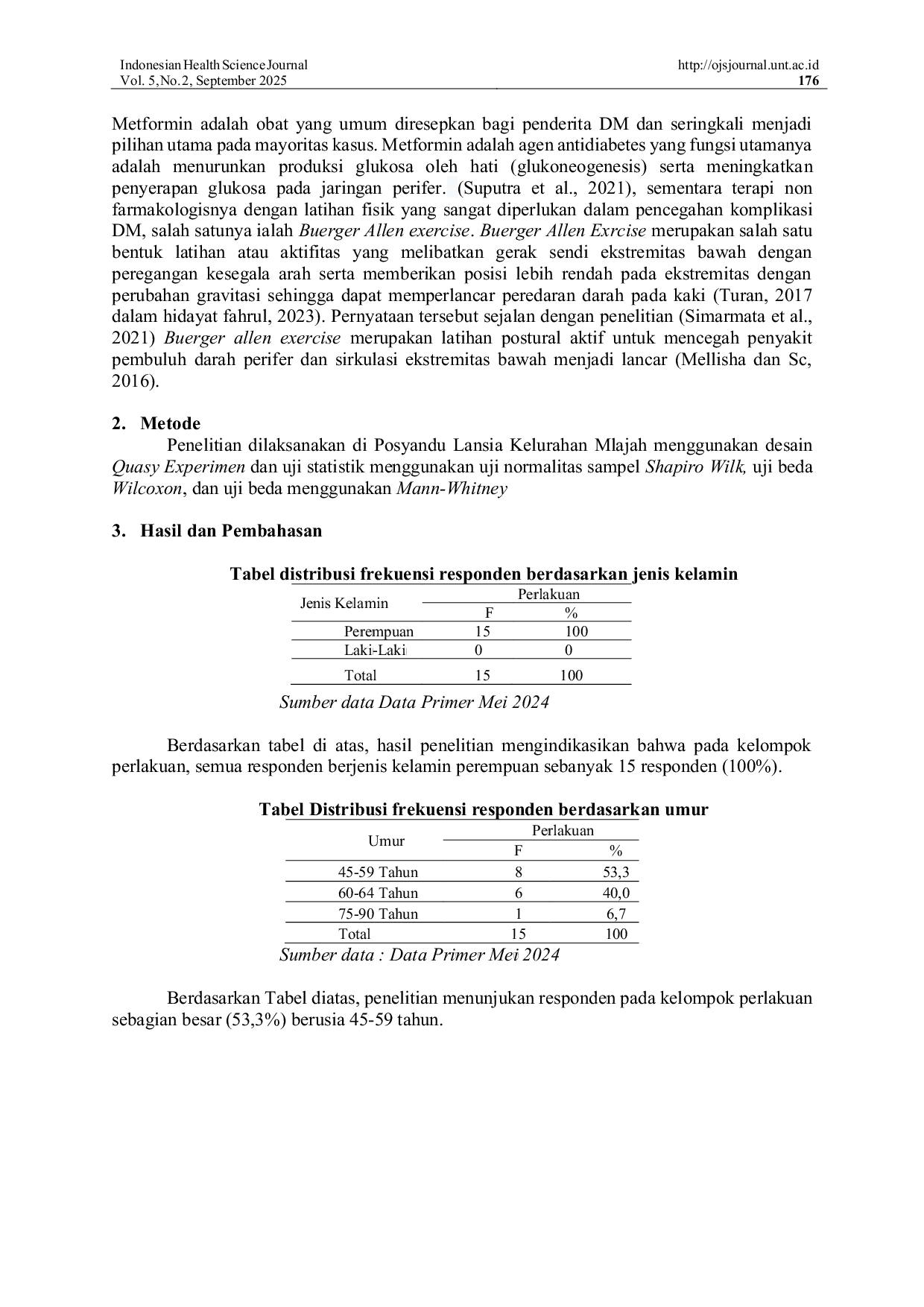 JURIS Perbedaan Buerger Allen Exercise Terhadap Nilai Ankle Brachial Index ABI Pada Lansia Penderita Diabetes Melitus