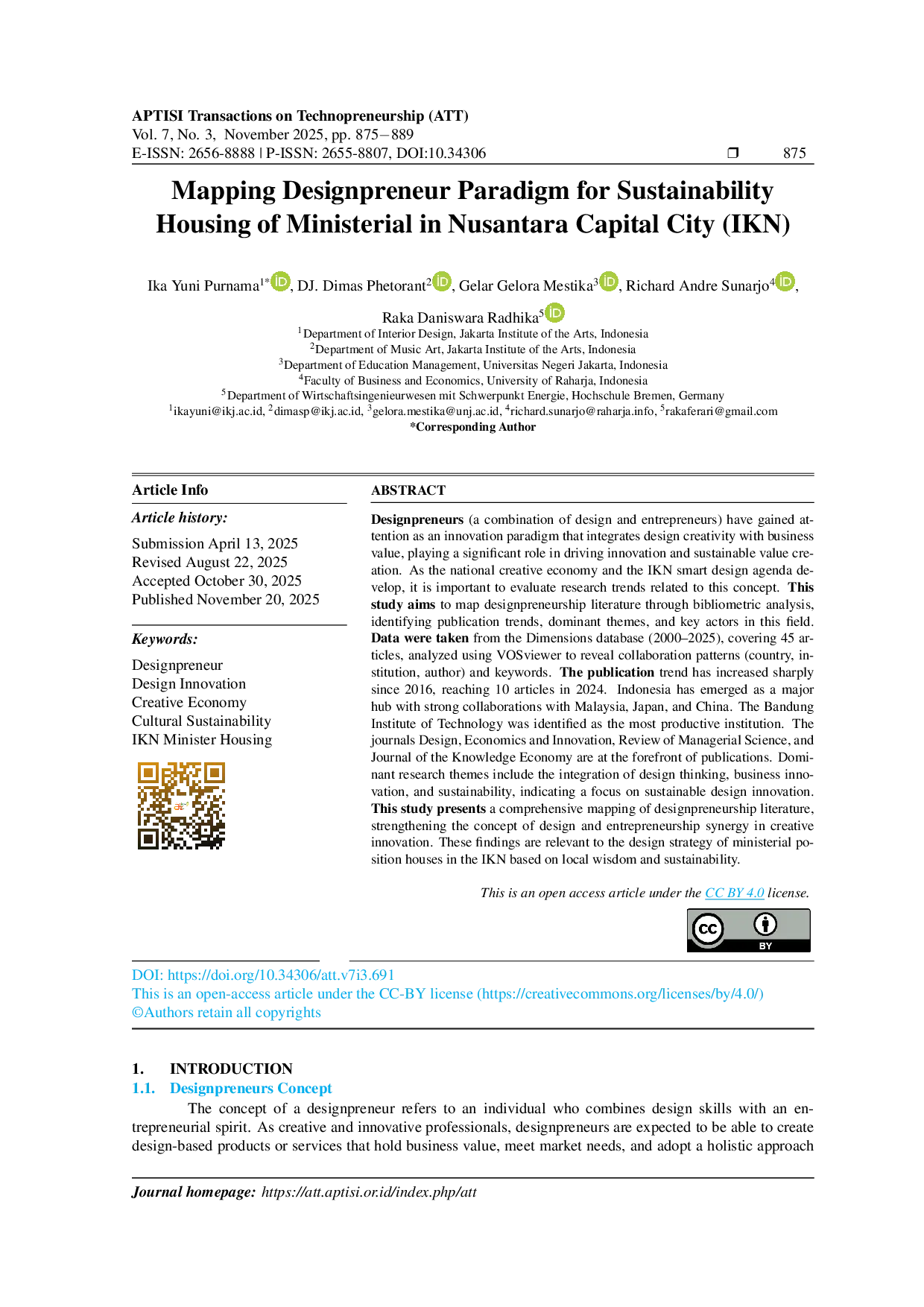 JURIS Mapping Designpreneur Paradigm for Sustainability Housing of Ministerial in Nusantara Capital City IKN
