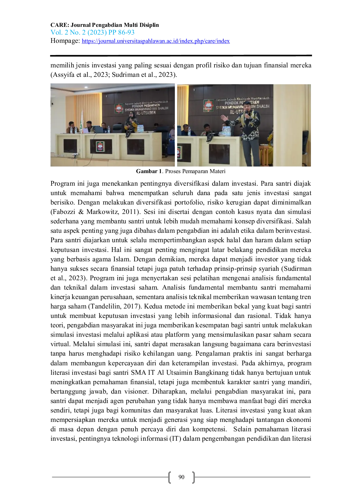 JURIS Urgensi Literasi Investasi Bagi Santri SMA IT Al Utsaimin