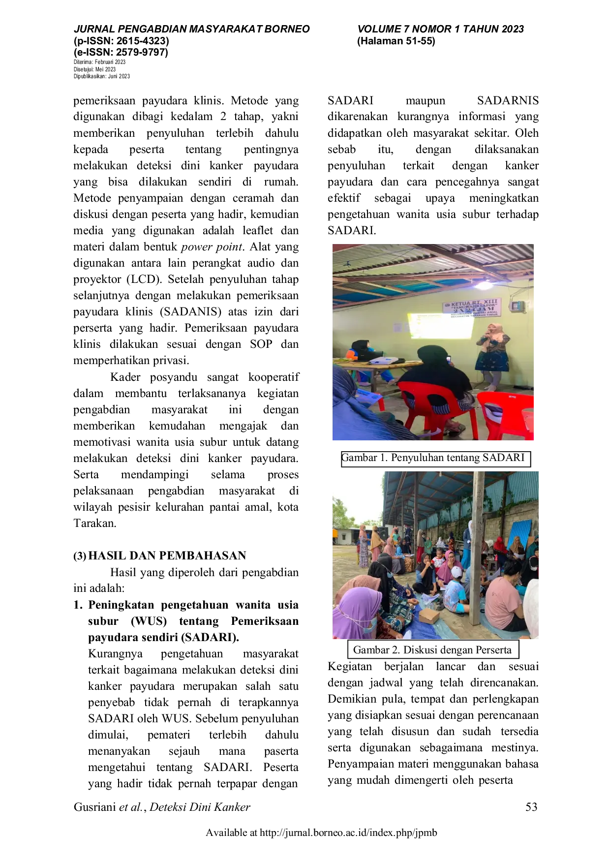 JURIS Deteksi Dini Kanker Payudara dengan Pemeriksaan Payudara Klinis SADANIS