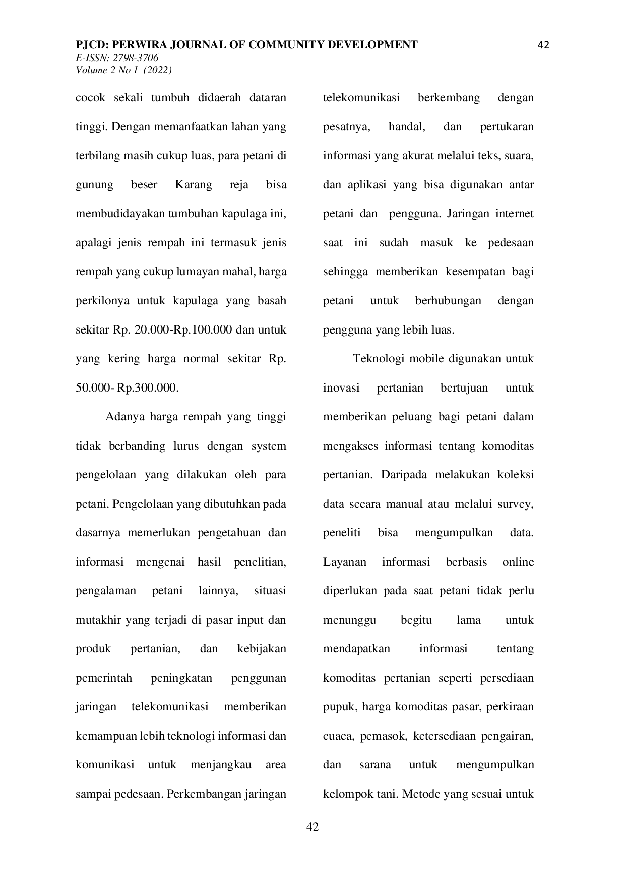 JURIS Pengembangan Petani Kapol Digunung Beser Dengan Memanfaatkan Lahan Perhutani Berbasis It Dengan Sosialisasi Teknologi Mobile