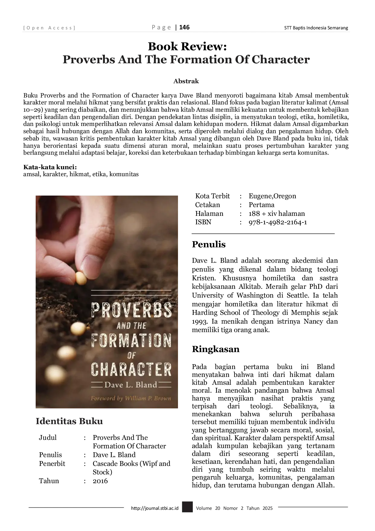 JURIS Book Review Proverbs And The Formation Of Character