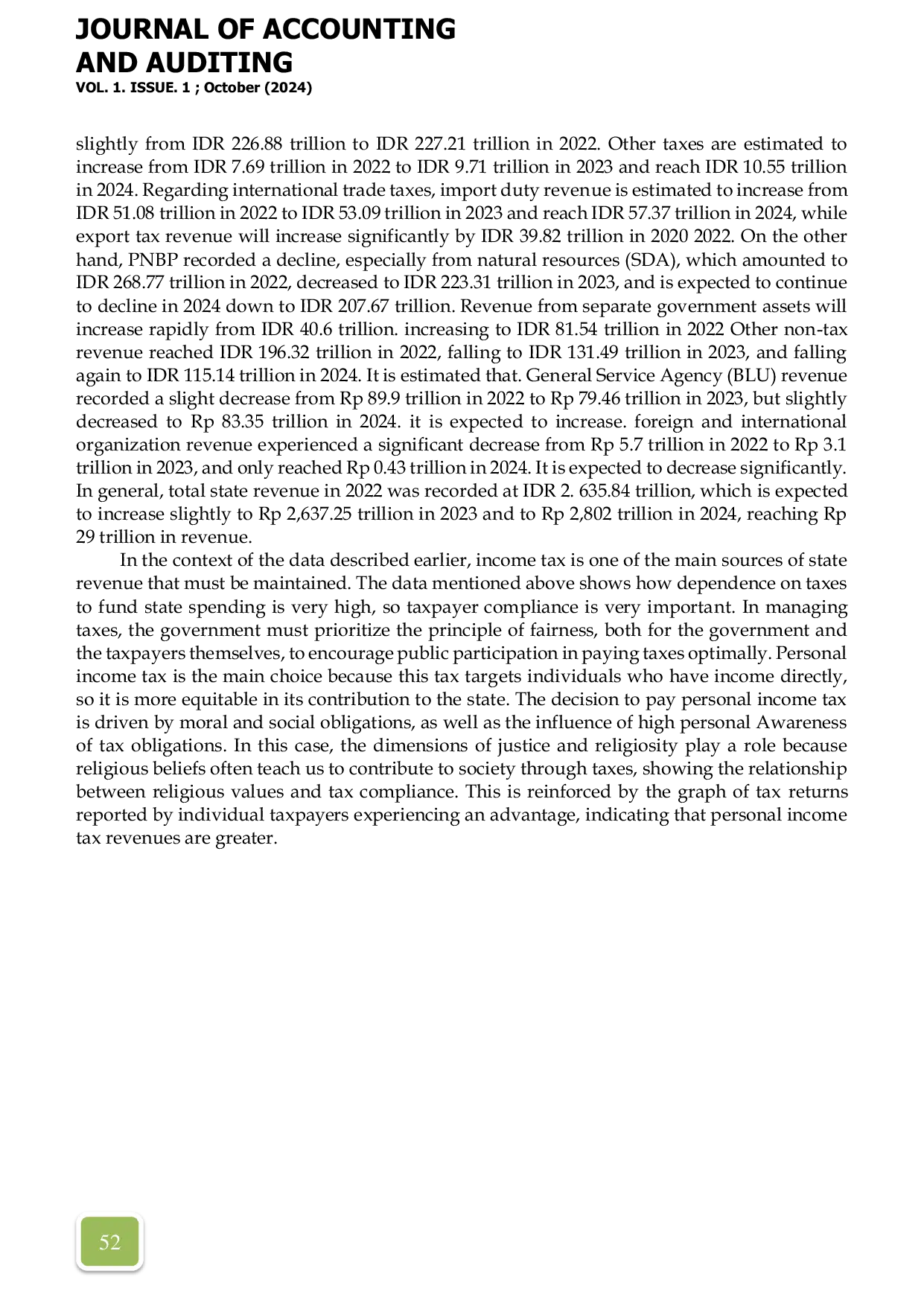 JURIS The Influence Of The Dimensions Of Justice And The Level Of Awareness Of Taxpayer Compliance With Religiosity As Moderation