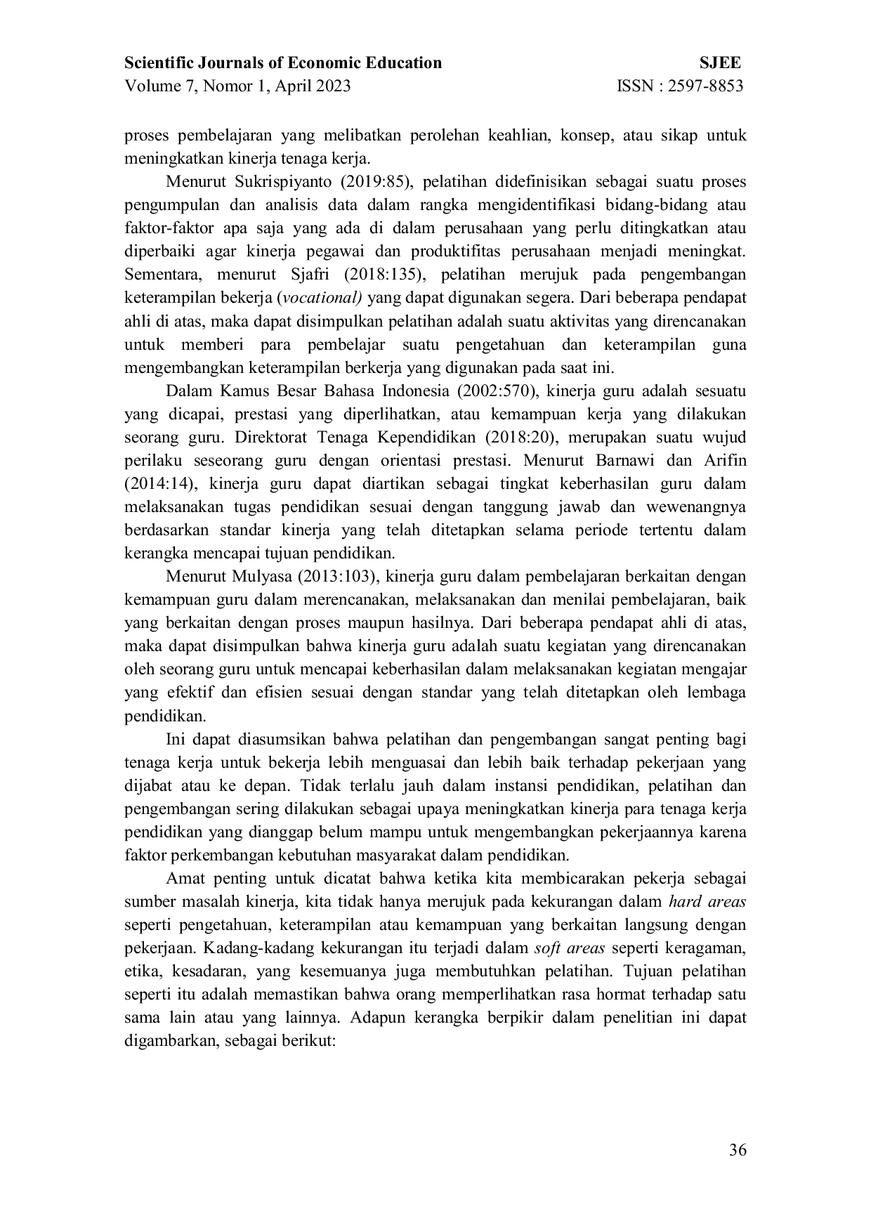 JURIS Pengaruh Pelatihan Terhadap Kinerja Guru Sekolah Dasar di Maro Sebo Kabupaten Muaro Jambi