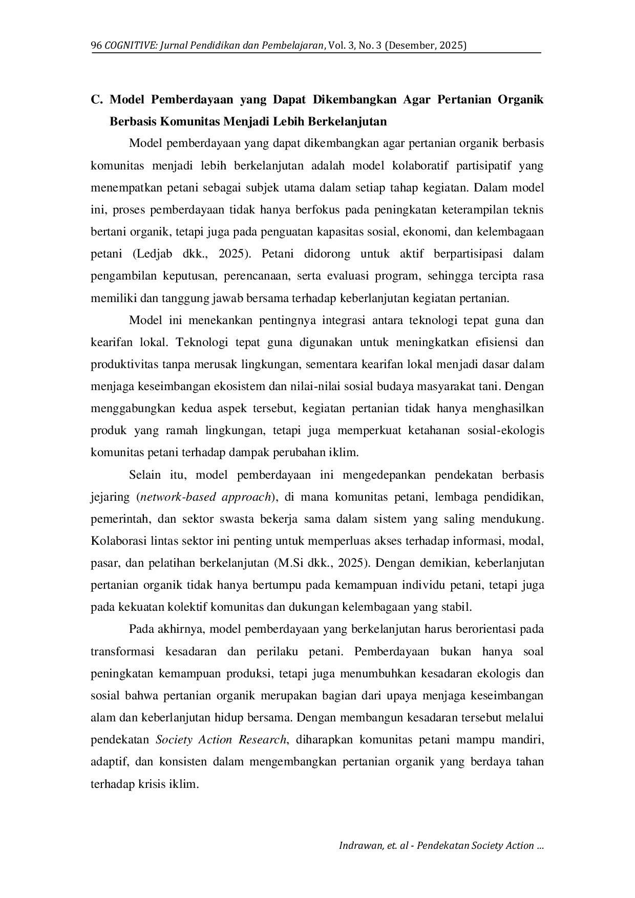 JURIS Pendekatan Society Action Research dalam Pembelajaran Pertanian Organik Berbasis Komunitas di Era Krisis Iklim