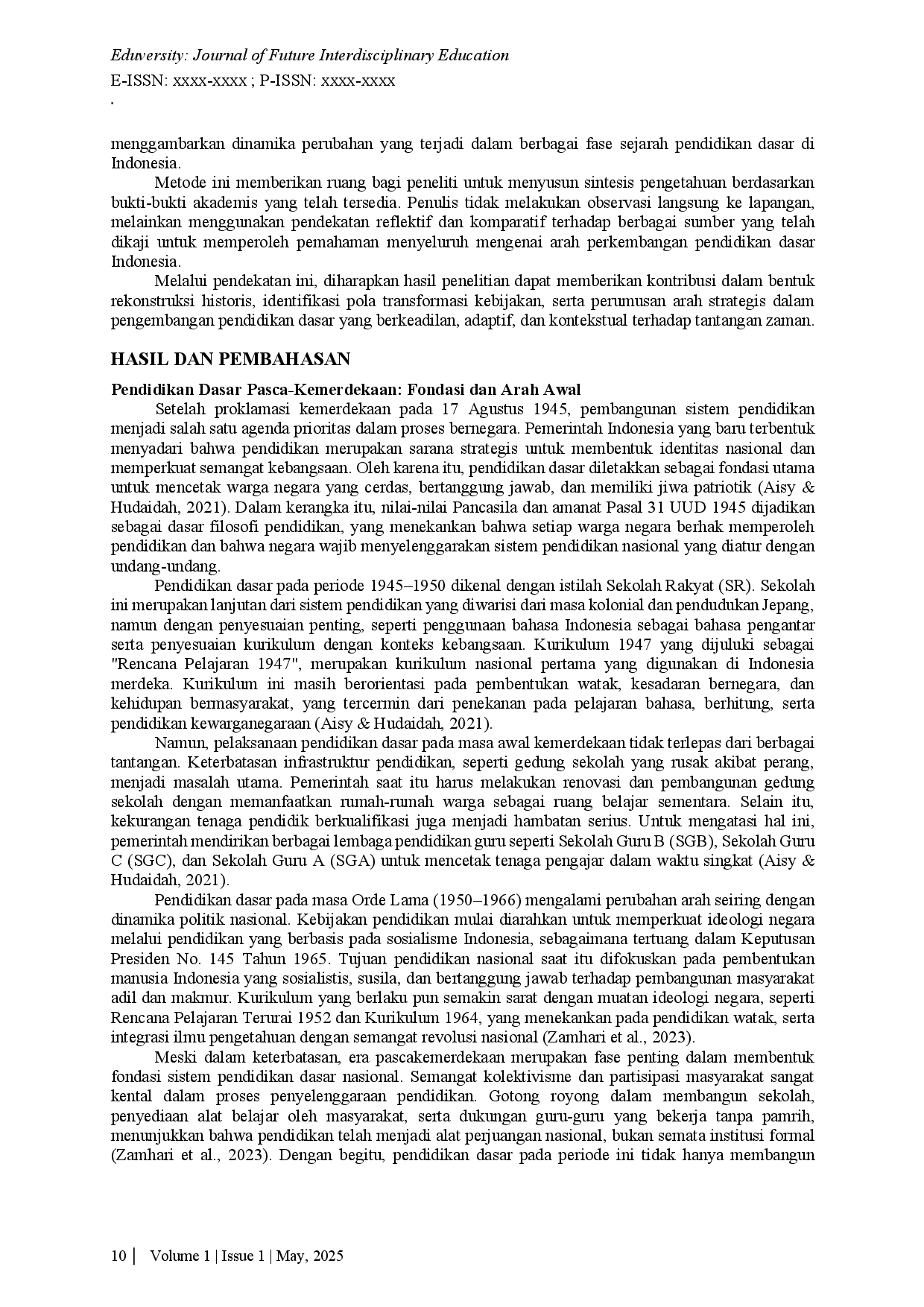 juris Perkembangan Pendidikan Dasar di Indonesia Sejak Kemerdekaan Hingga Kini