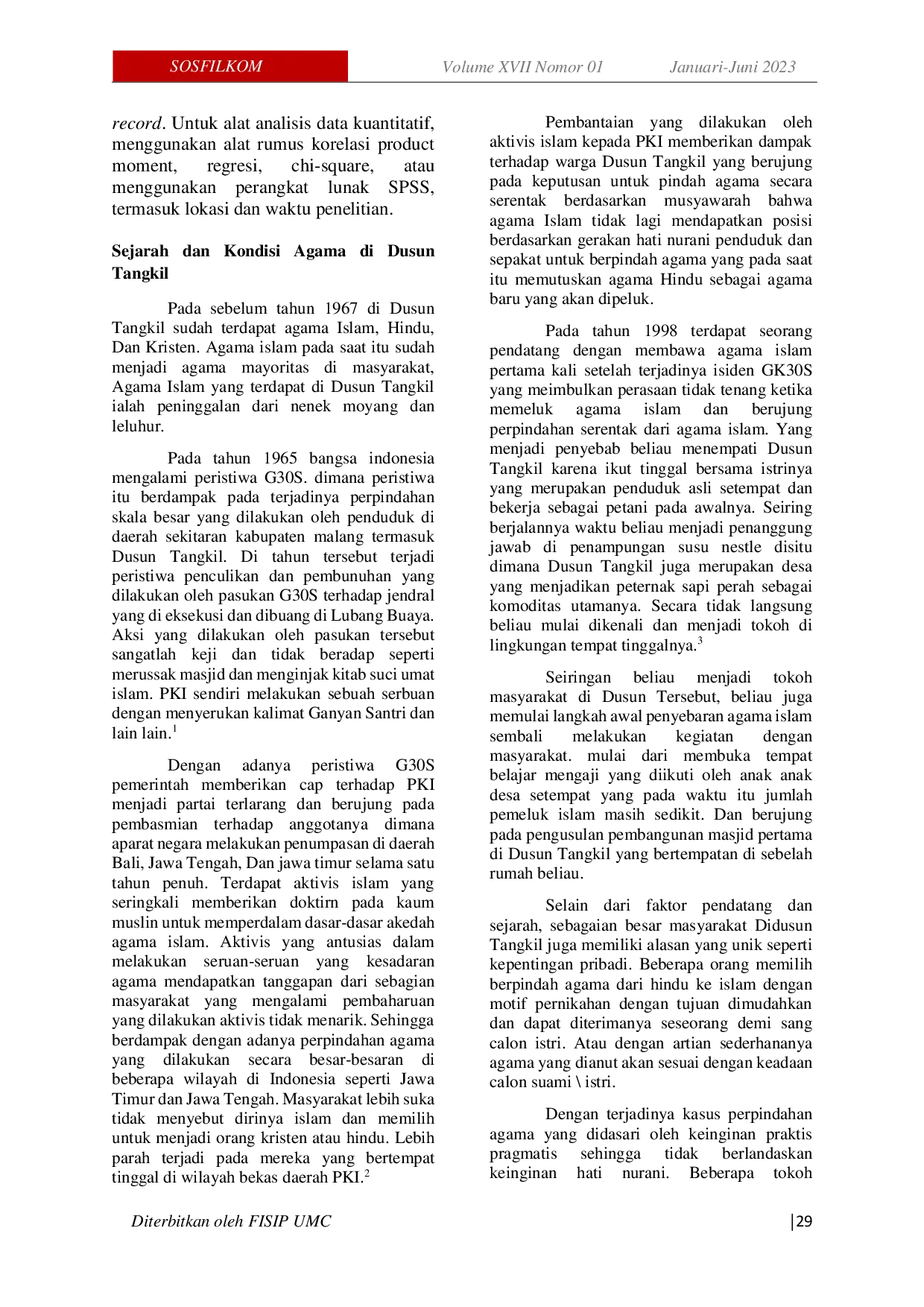 JURIS Representasi Sosial Harmoni Dalam Kearifan Lokal Anjangsana Pada Agama Minoritas Di Dusun Tangkil Desa Pait Kasembon