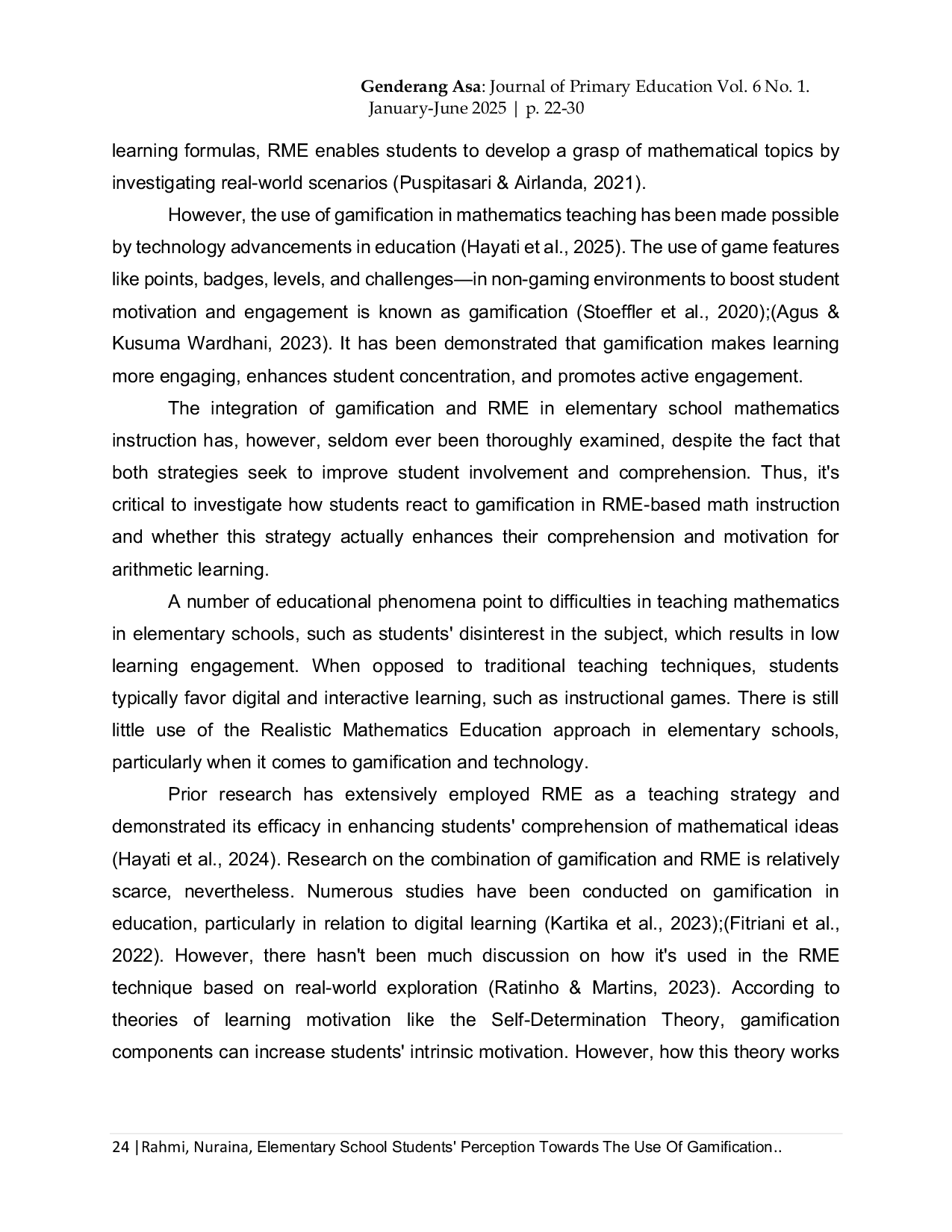 JURIS Persepsi Siswa Sekolah Dasar Terhadap Penggunaan Gamifikasi dalam Pembelajaran Matematika Berbasis Pendidikan Matematika Realistik