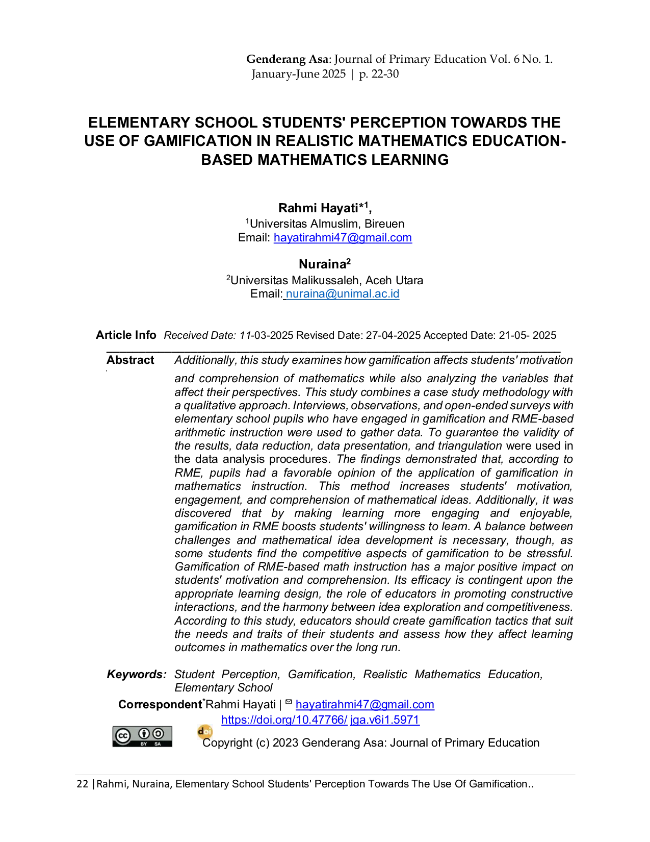 JURIS Persepsi Siswa Sekolah Dasar Terhadap Penggunaan Gamifikasi dalam Pembelajaran Matematika Berbasis Pendidikan Matematika Realistik