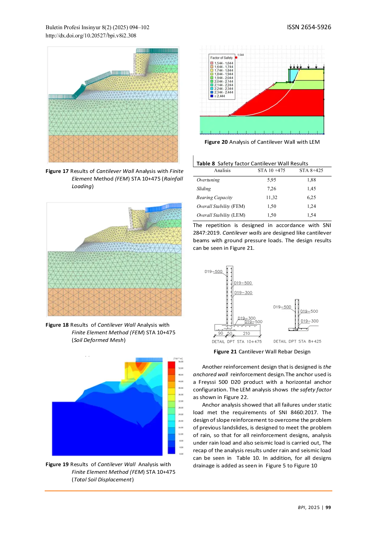 JURIS Comparative Performance of MSE Cantilever and Anchored Walls under Rainfall Infiltration and Seismic Loading A Case Study