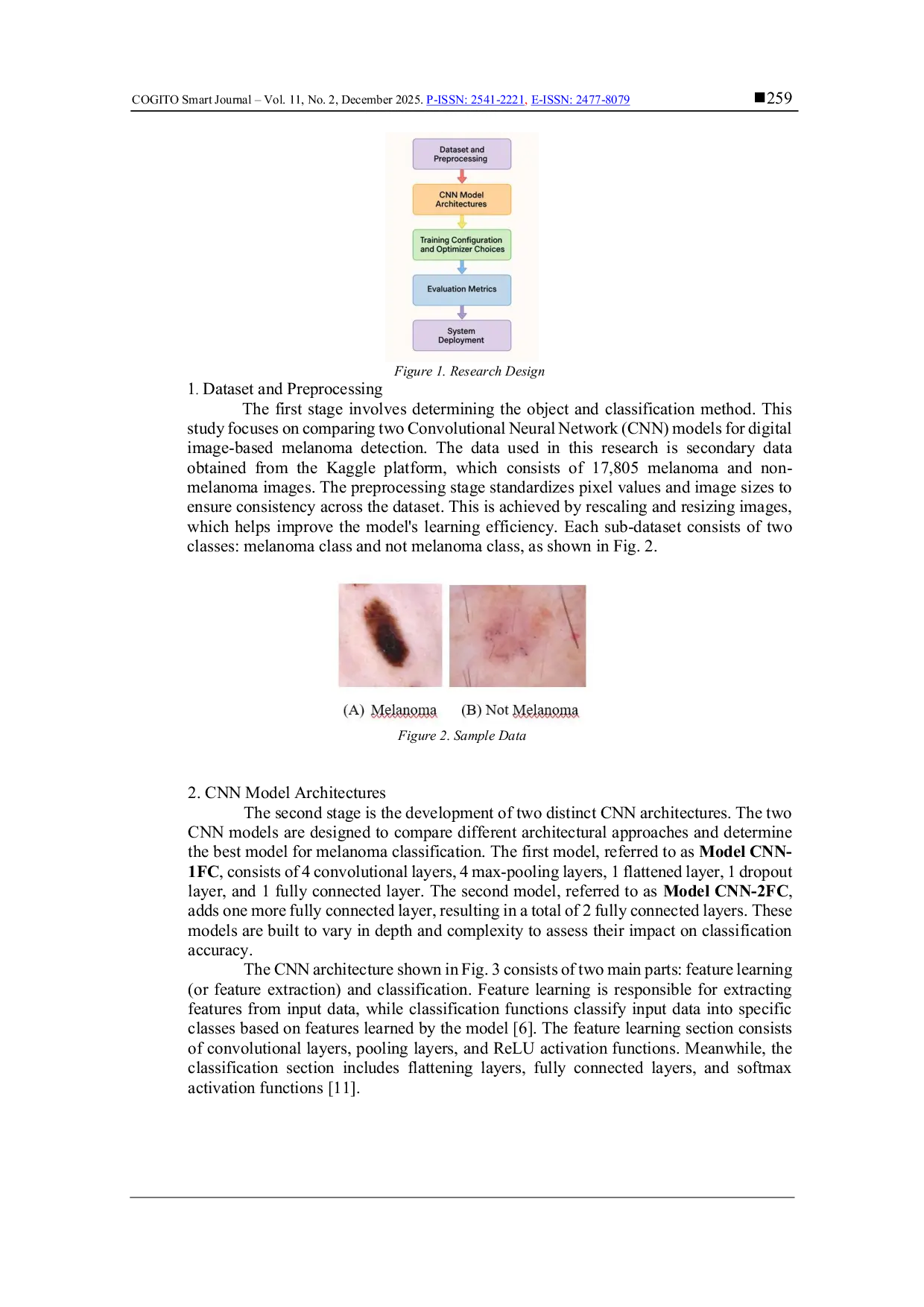 JURIS Comparative Analysis Of Convolutional Neural Network Models For Digital Image Based Melanoma Classification